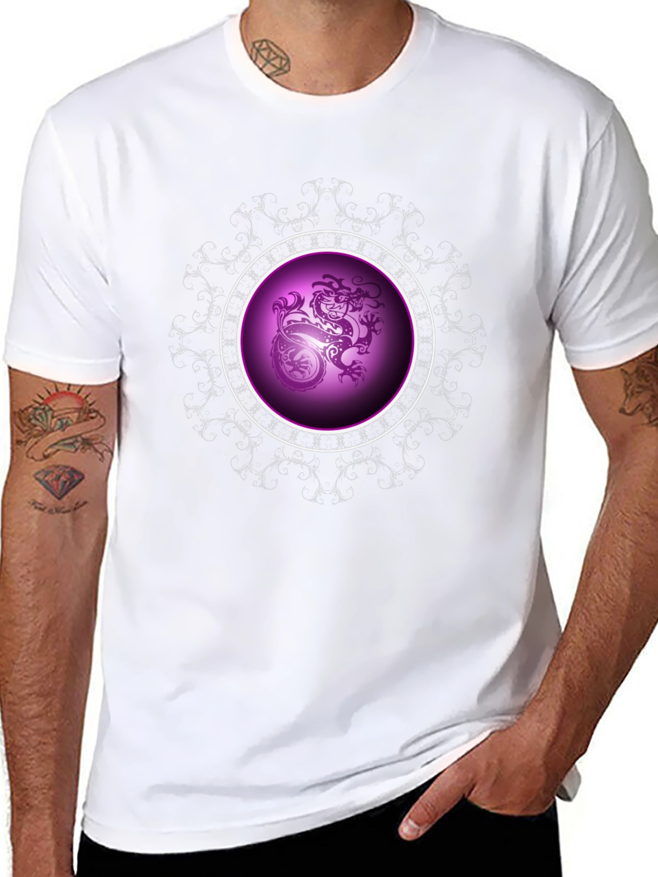 Dragon Circle Graphic Black Tee