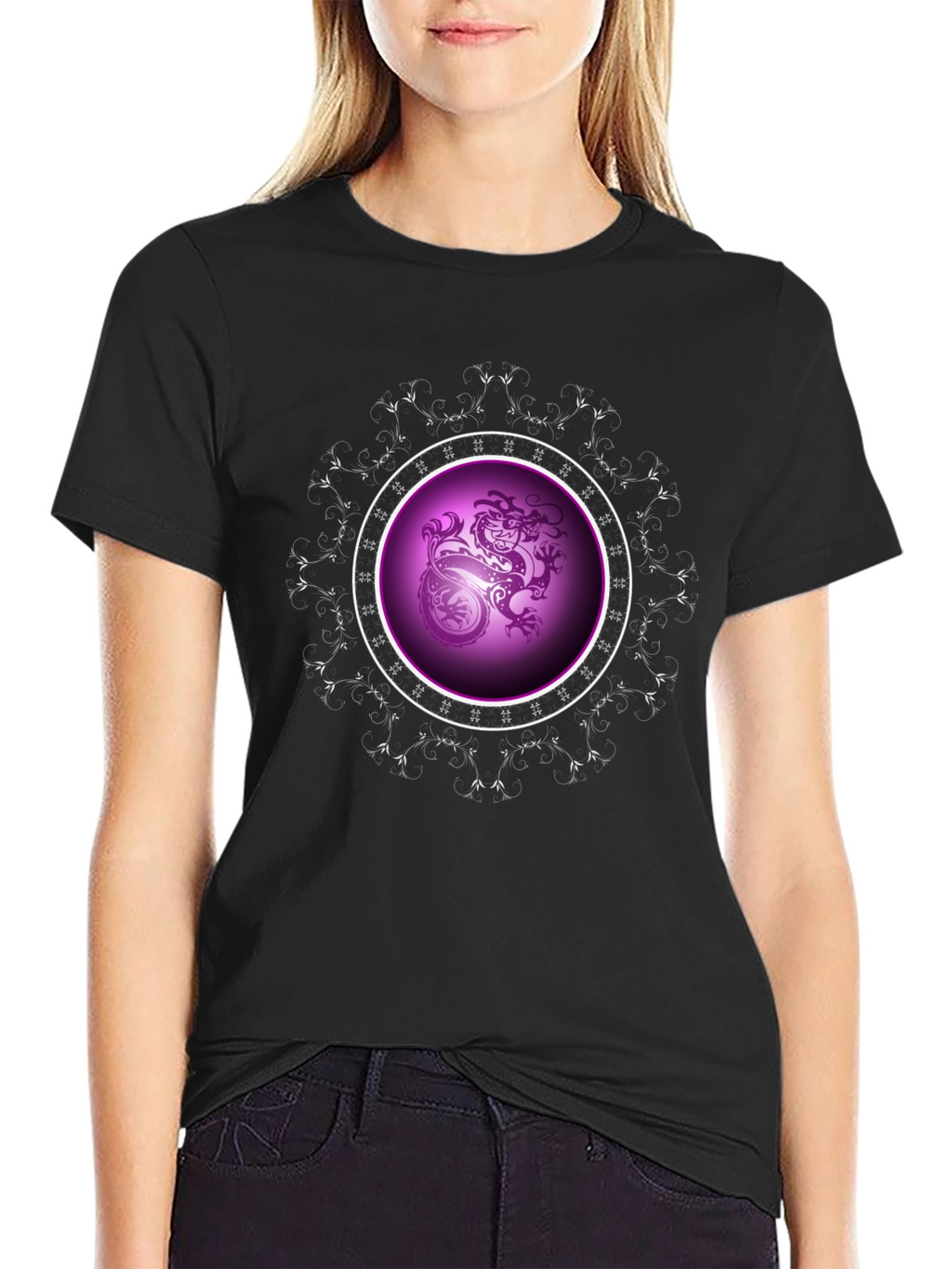 Dragon Circle Graphic Black Tee