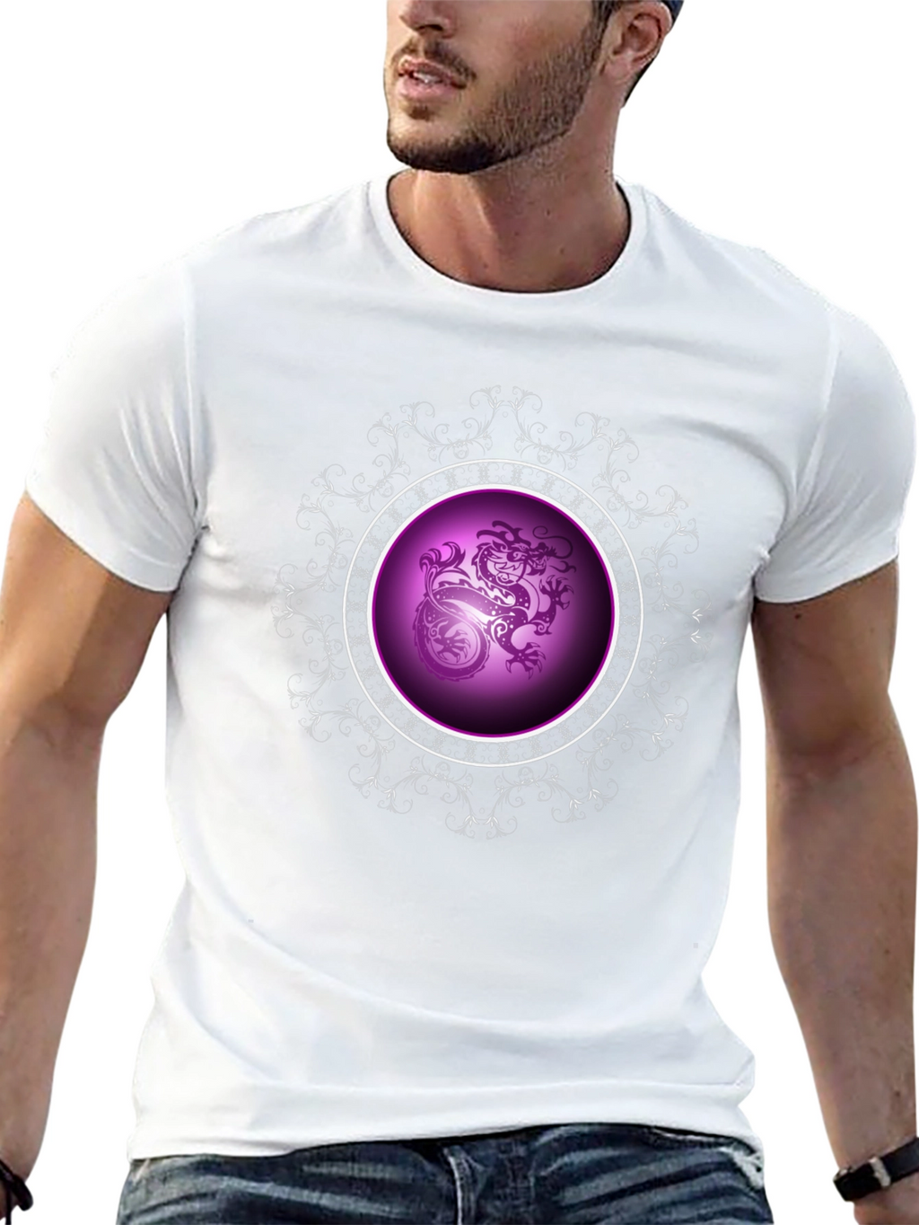 Dragon Circle Graphic Black Tee