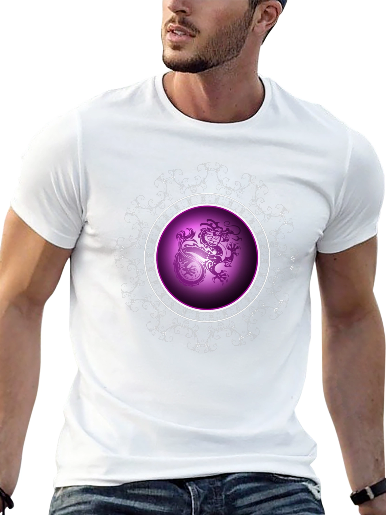 Dragon Circle Graphic Black Tee