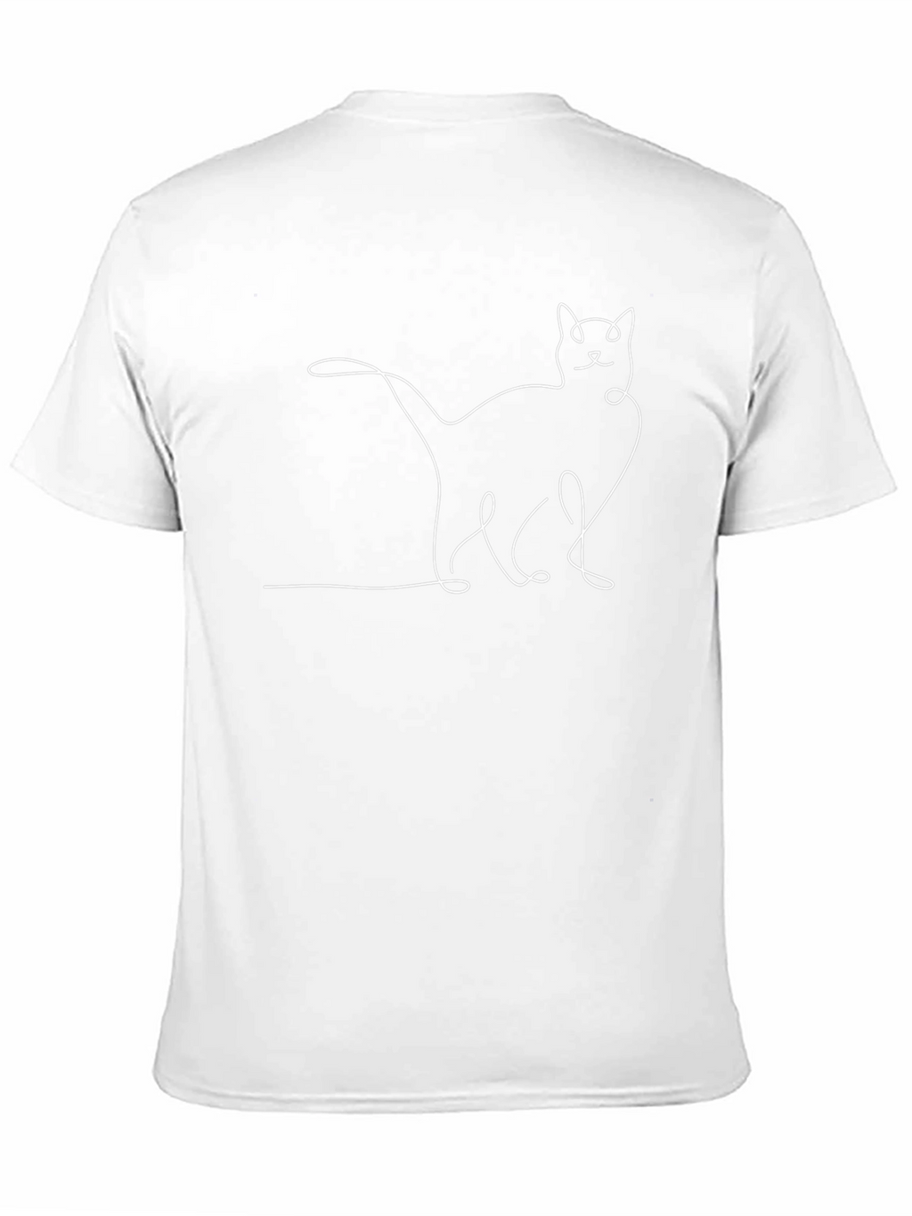 Minimalist Cat Outline Black Graphic Tee