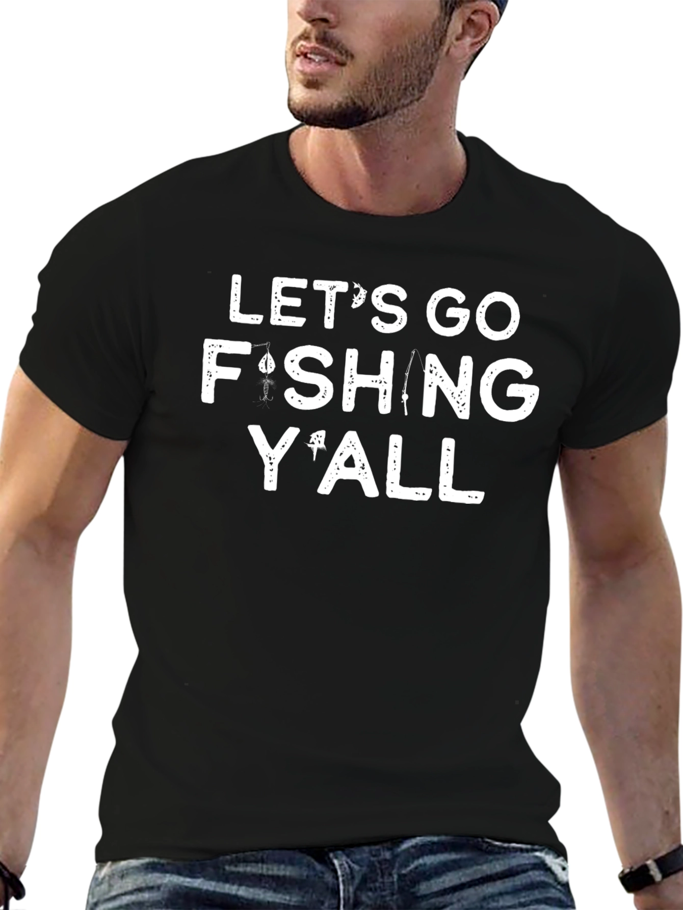 Lets Go Fishing Yall Graphic T-Shirt