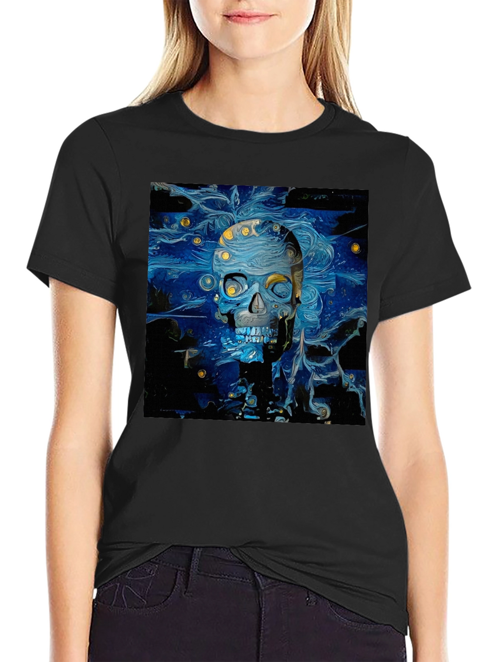 Starry Skull Tee: Van Gogh Inspired