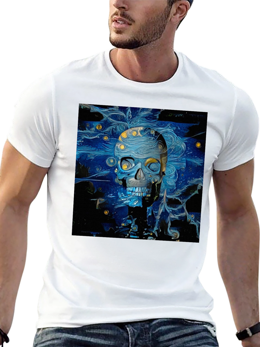 Starry Skull Tee: Van Gogh Inspired