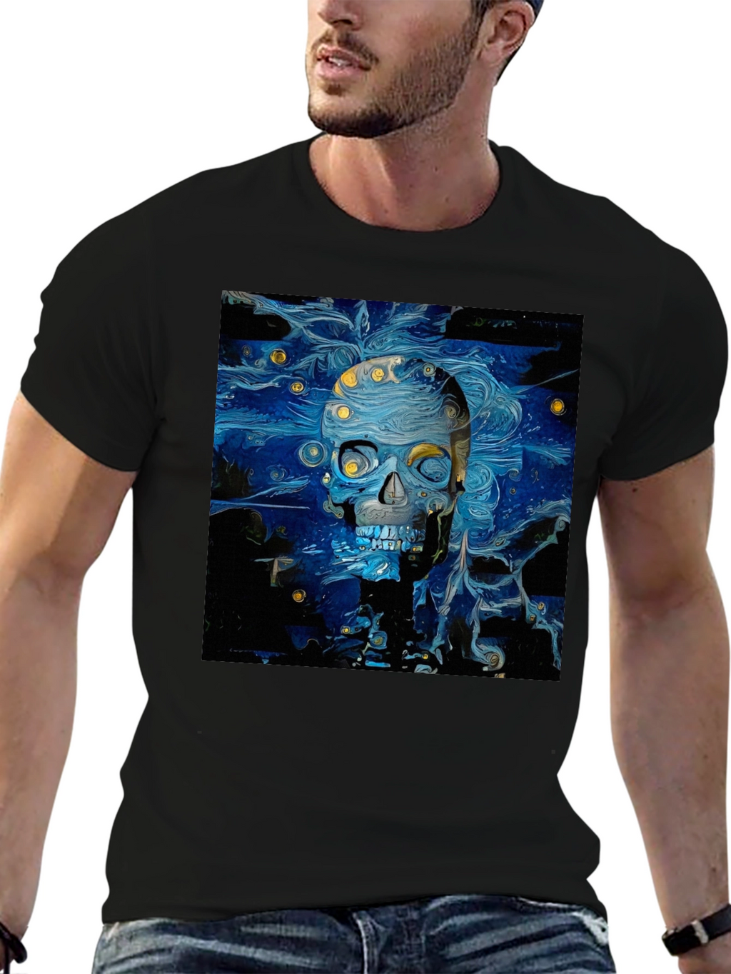 Starry Skull Tee: Van Gogh Inspired