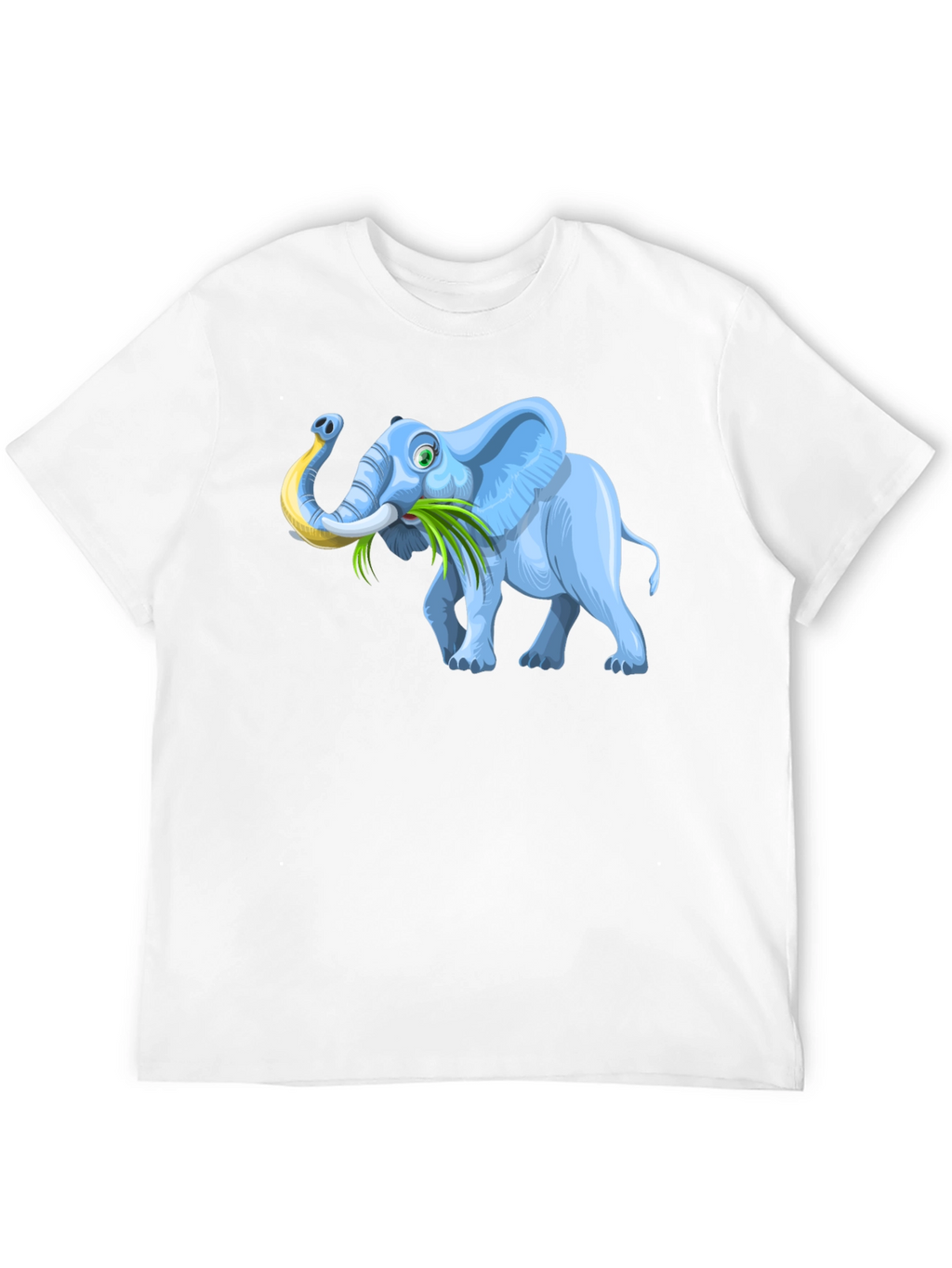 Cartoon Elephant Graphic Tee - Black Casual T-Shirt