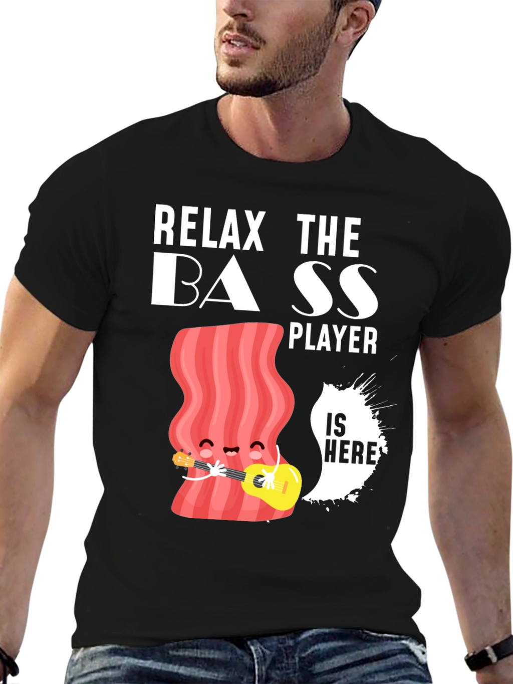 Relax The Bass Player Funny Graphic T-Shirt