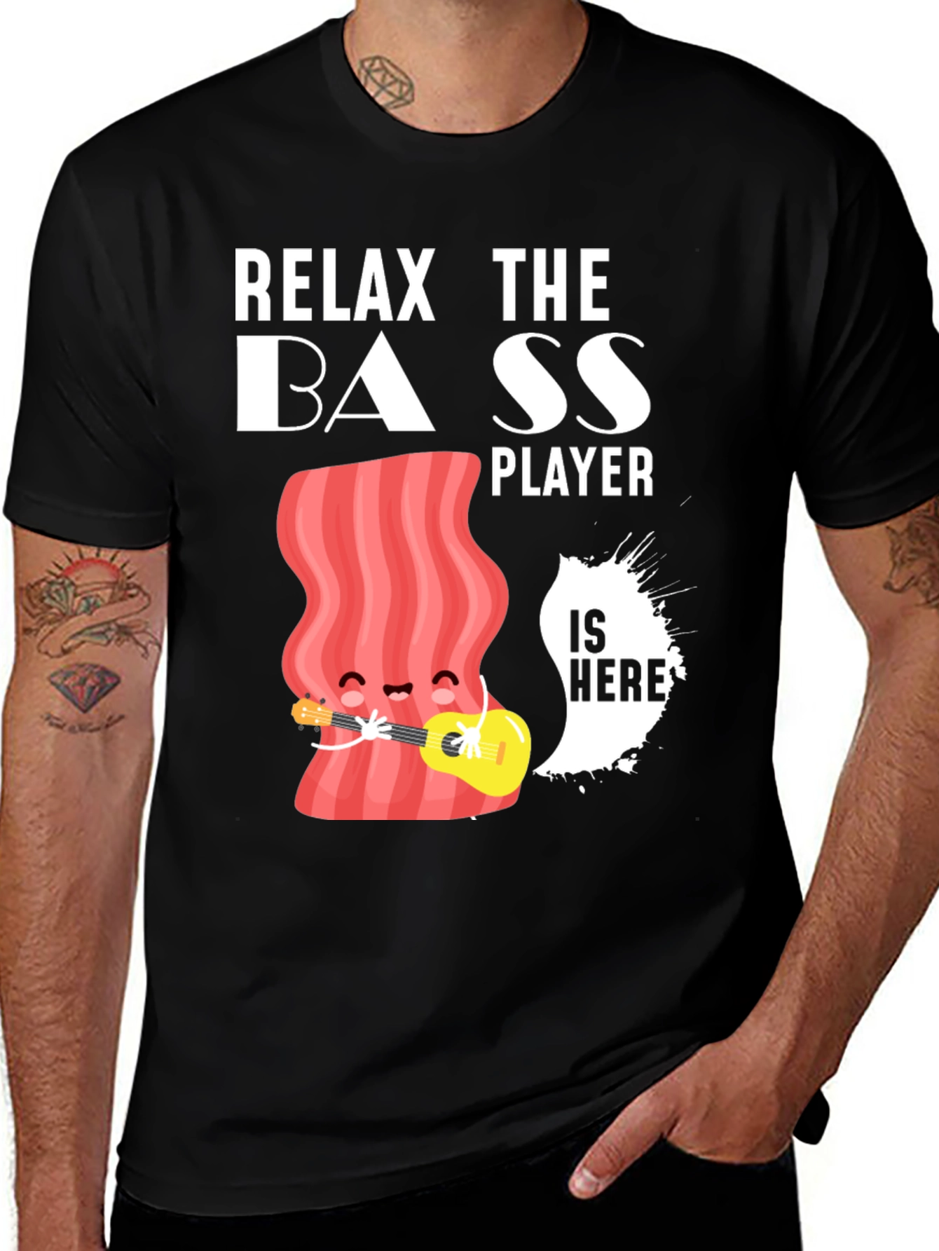Relax The Bass Player Funny Graphic T-Shirt