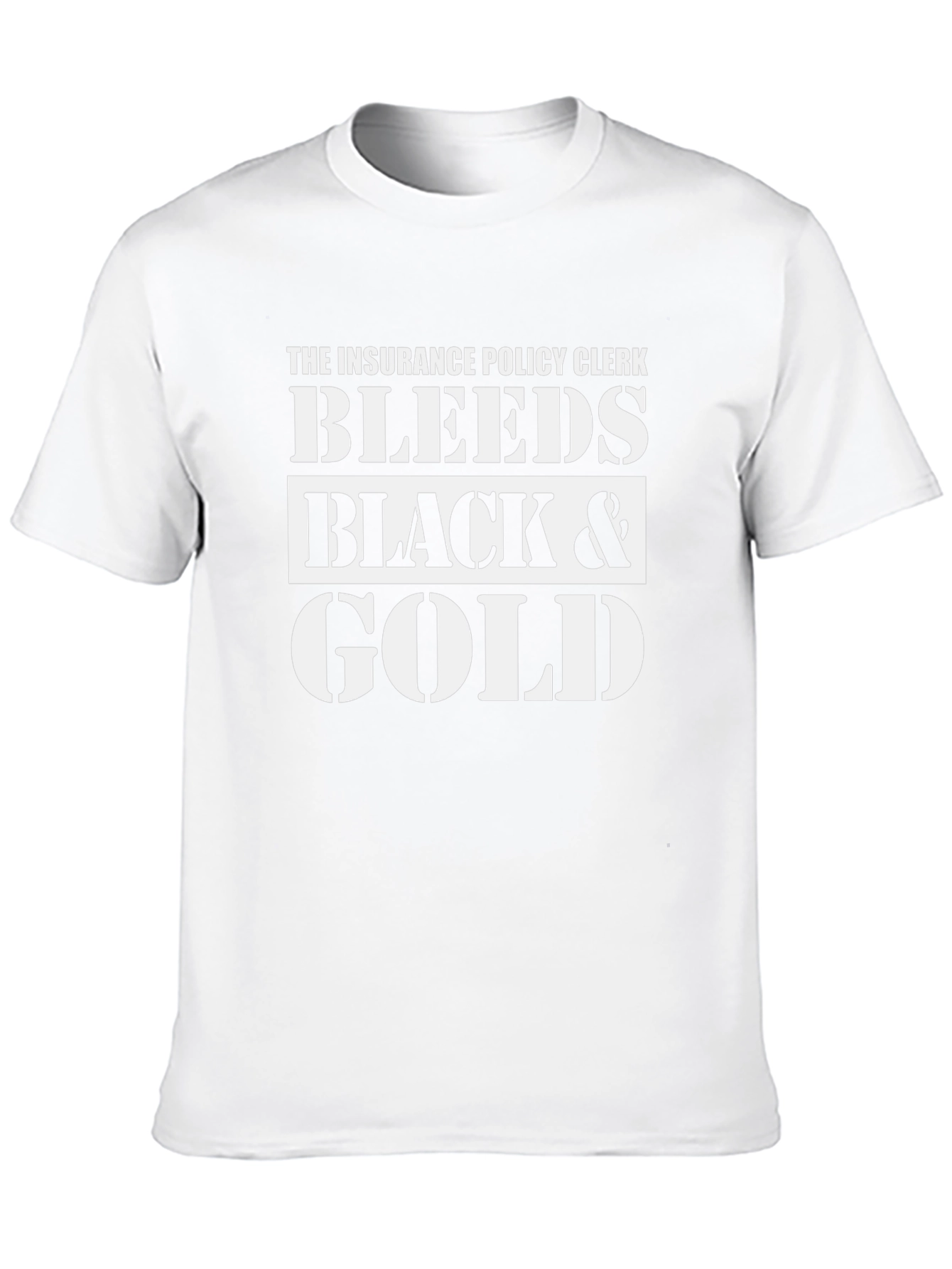 Insurance Policy Clerk Bleeds Black & Gold T-Shirt
