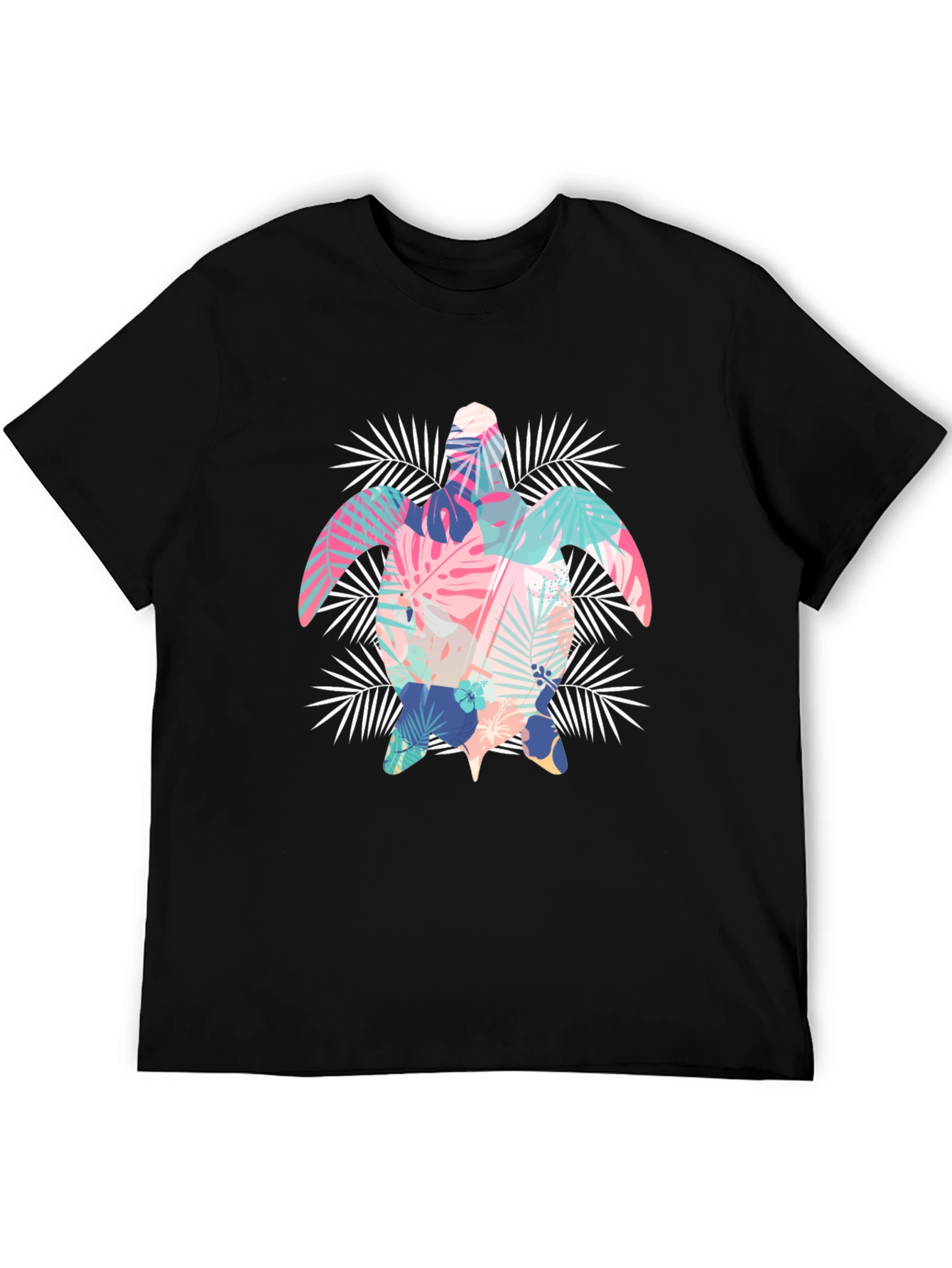 Tropical Turtle Graphic Tee - Black