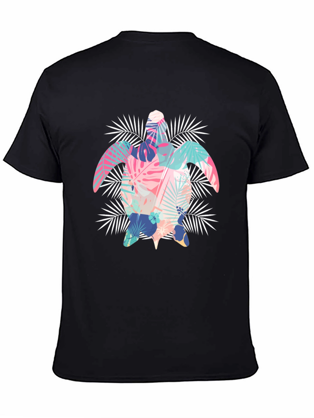 Tropical Turtle Graphic Tee - Black