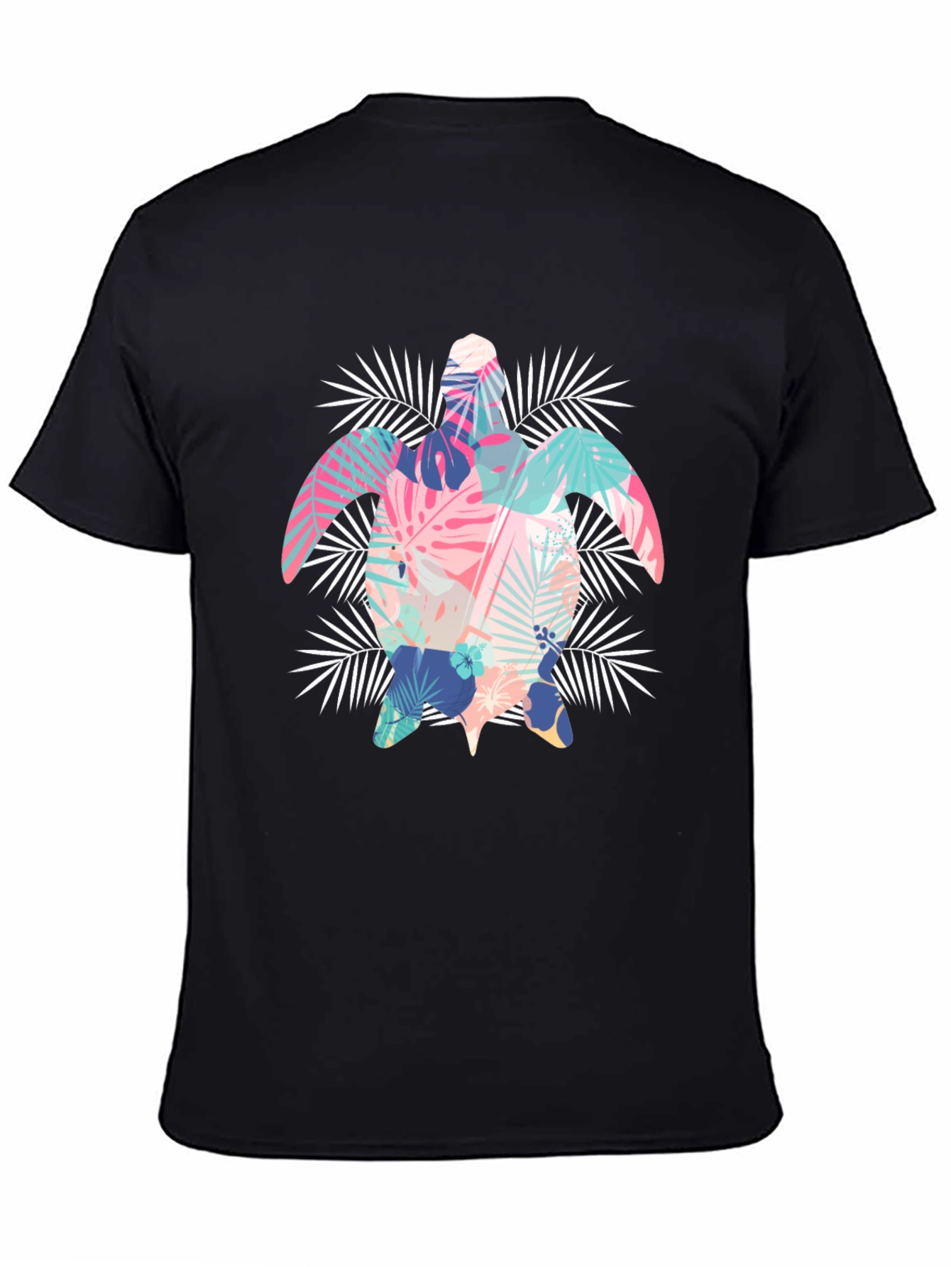 Tropical Turtle Graphic Tee - Black