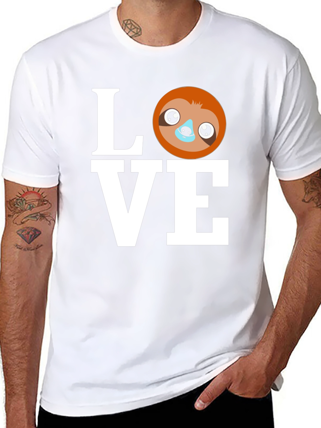 Love Sloth Graphic T-Shirt - Cute Animal Tee