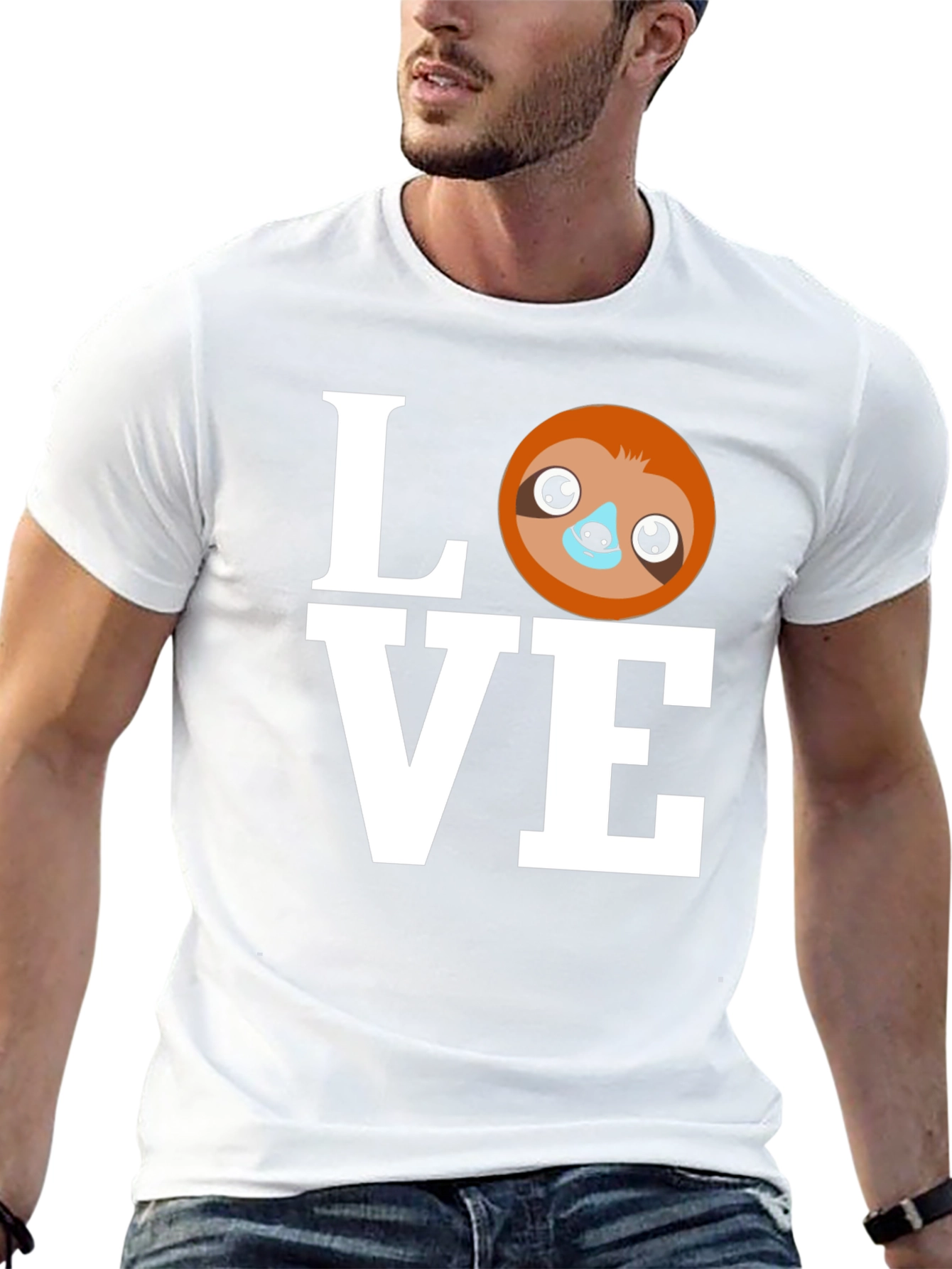 Love Sloth Graphic T-Shirt - Cute Animal Tee