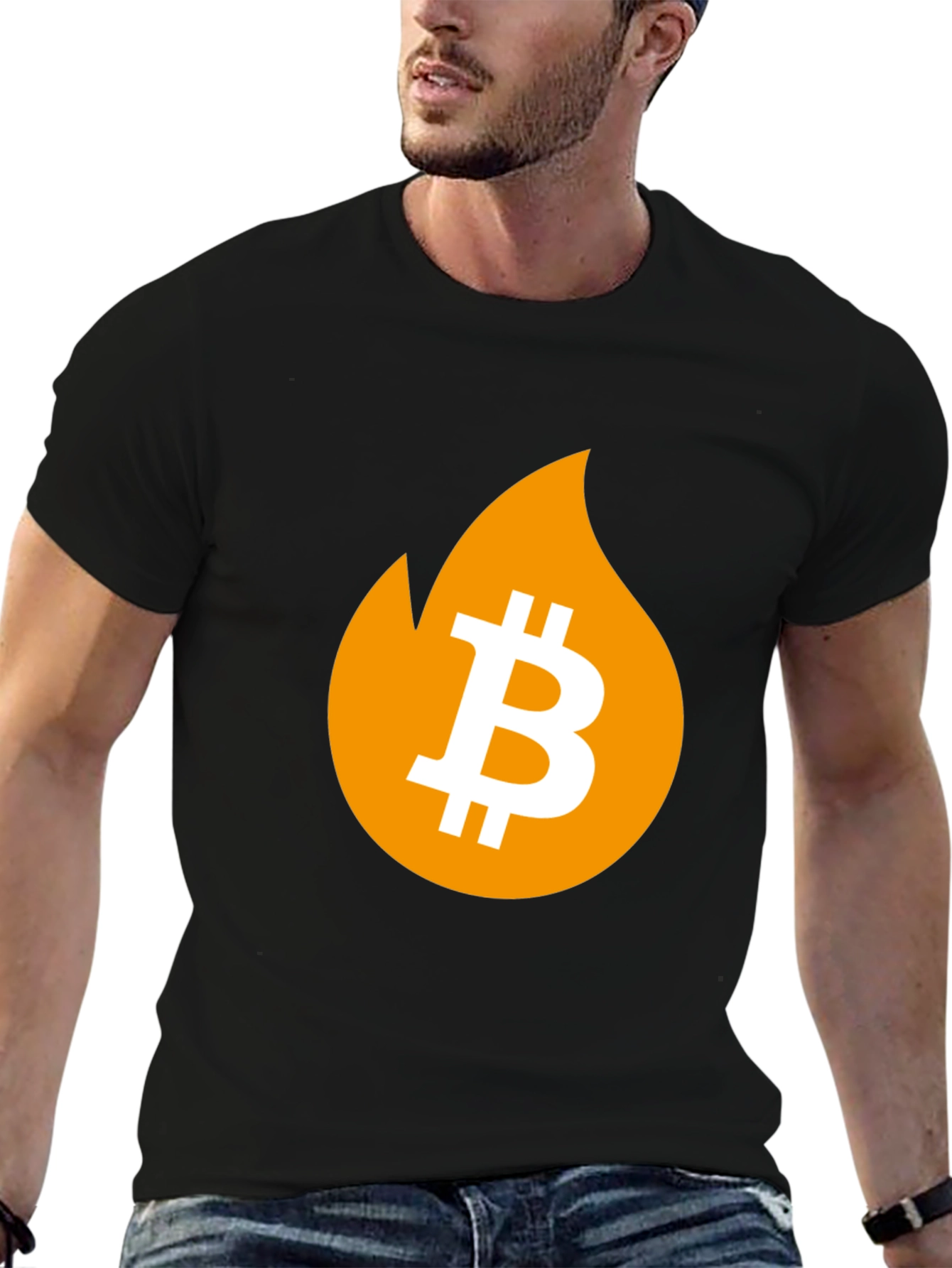 Bitcoin Flame Graphic T-Shirt - Crypto Fashion