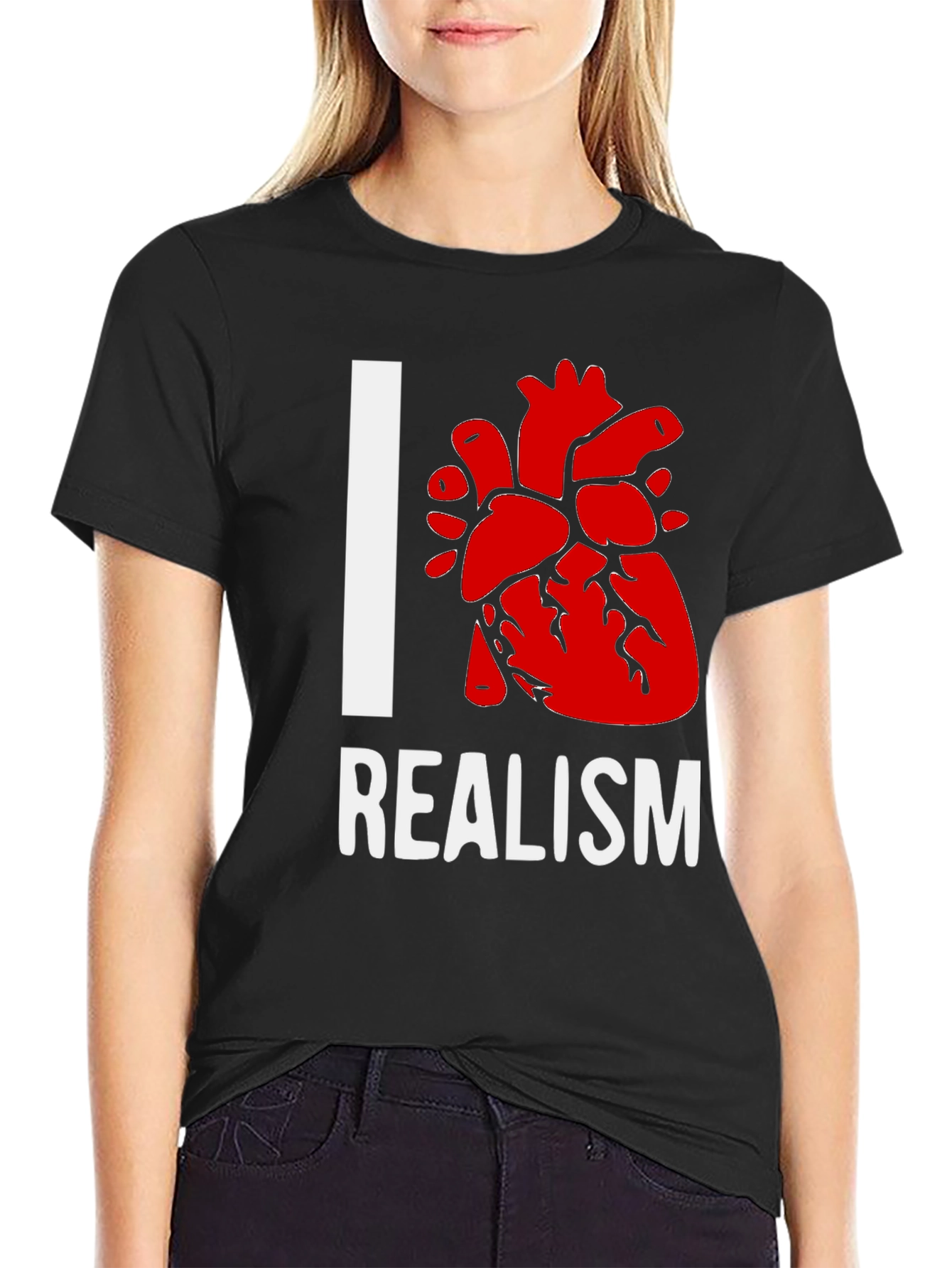 I Heart Realism Graphic Tee - Unique Artistic Statement Shirt