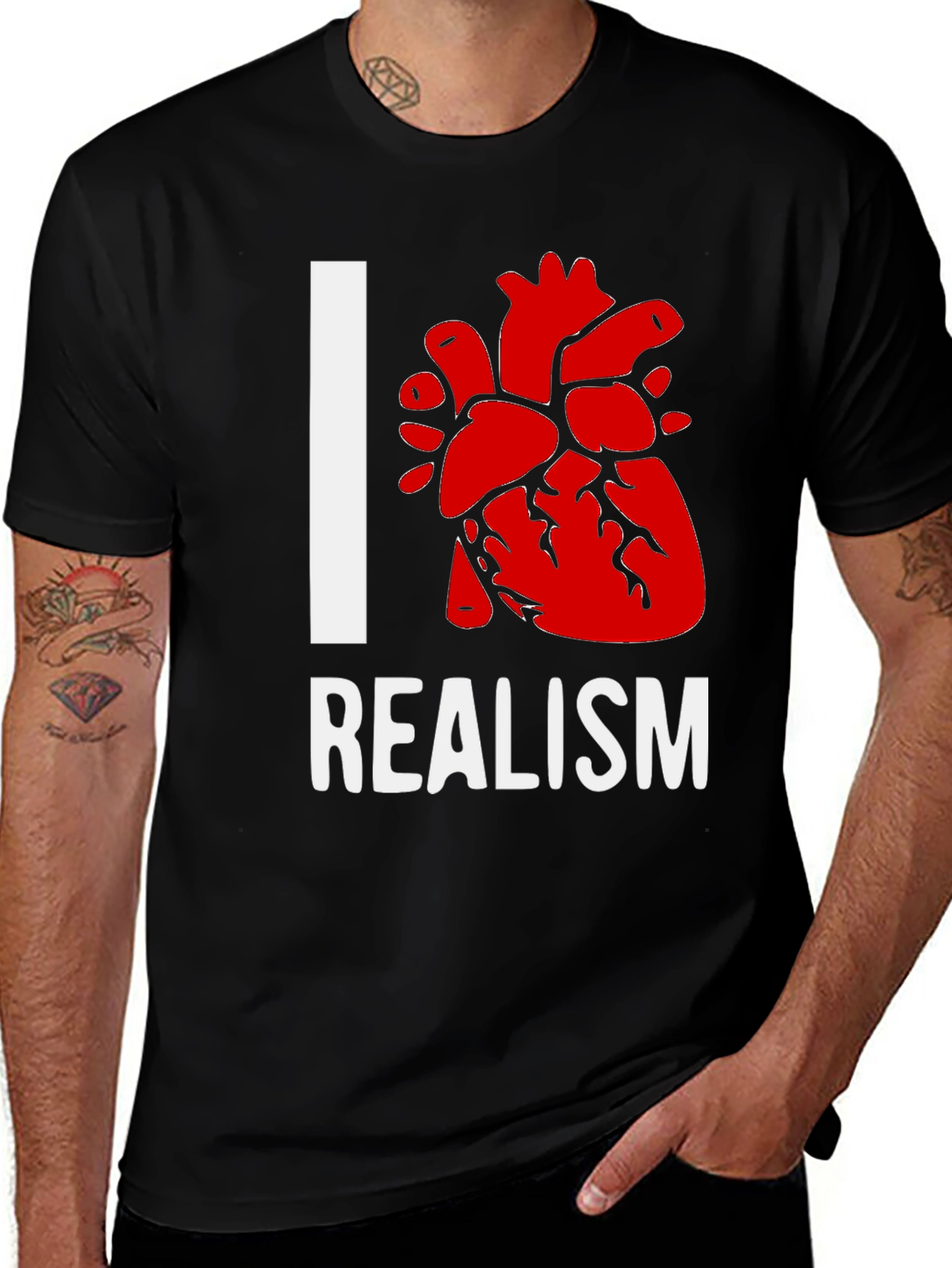 I Heart Realism Graphic Tee - Unique Artistic Statement Shirt