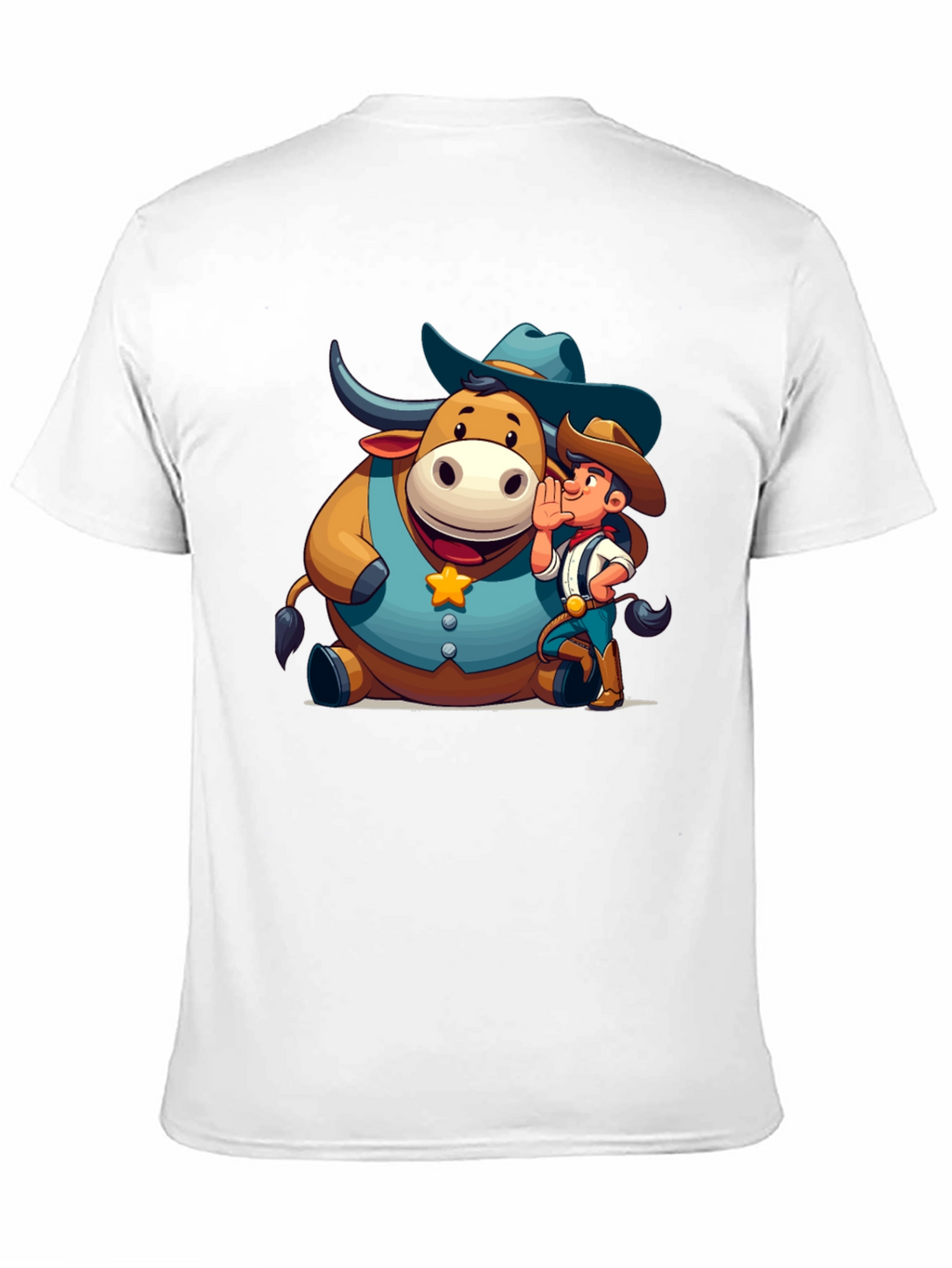 Cartoon Cowboy & Bull Graphic Tee