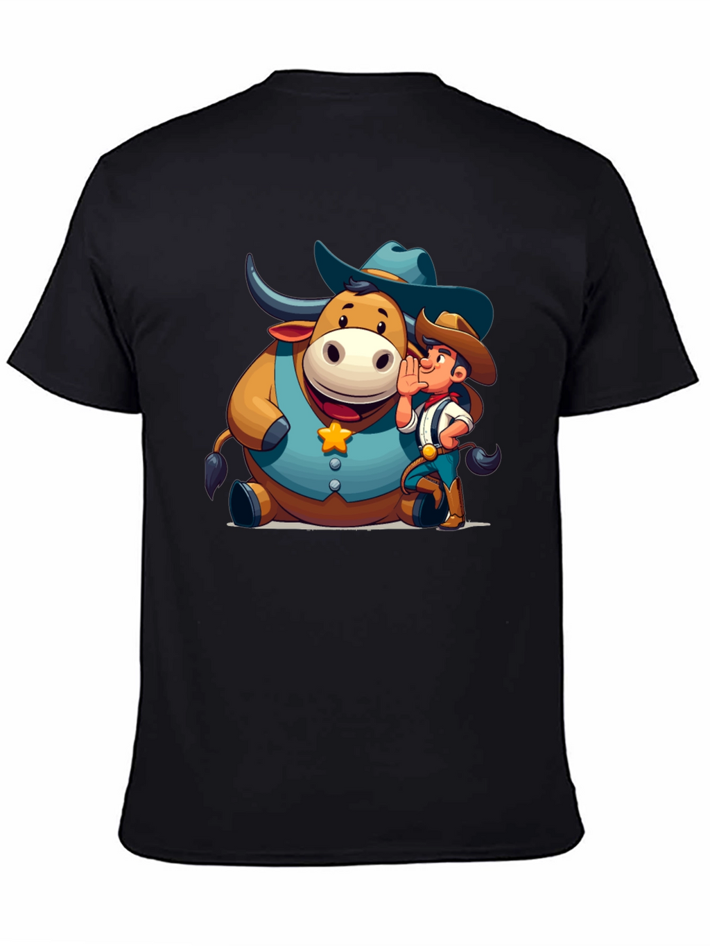 Cartoon Cowboy & Bull Graphic Tee