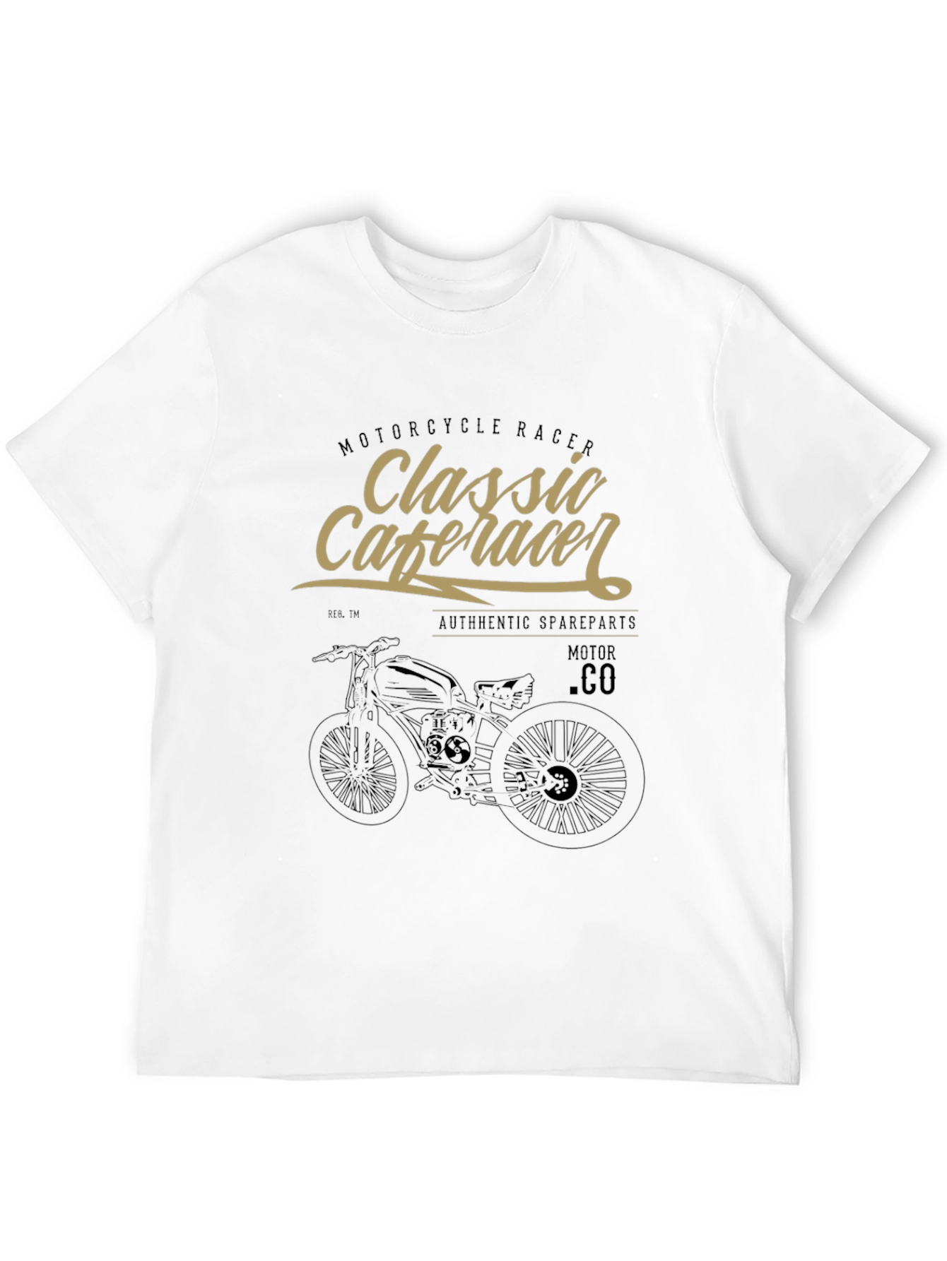 Classic Cafe Racer Motorcycle Graphic T-Shirt