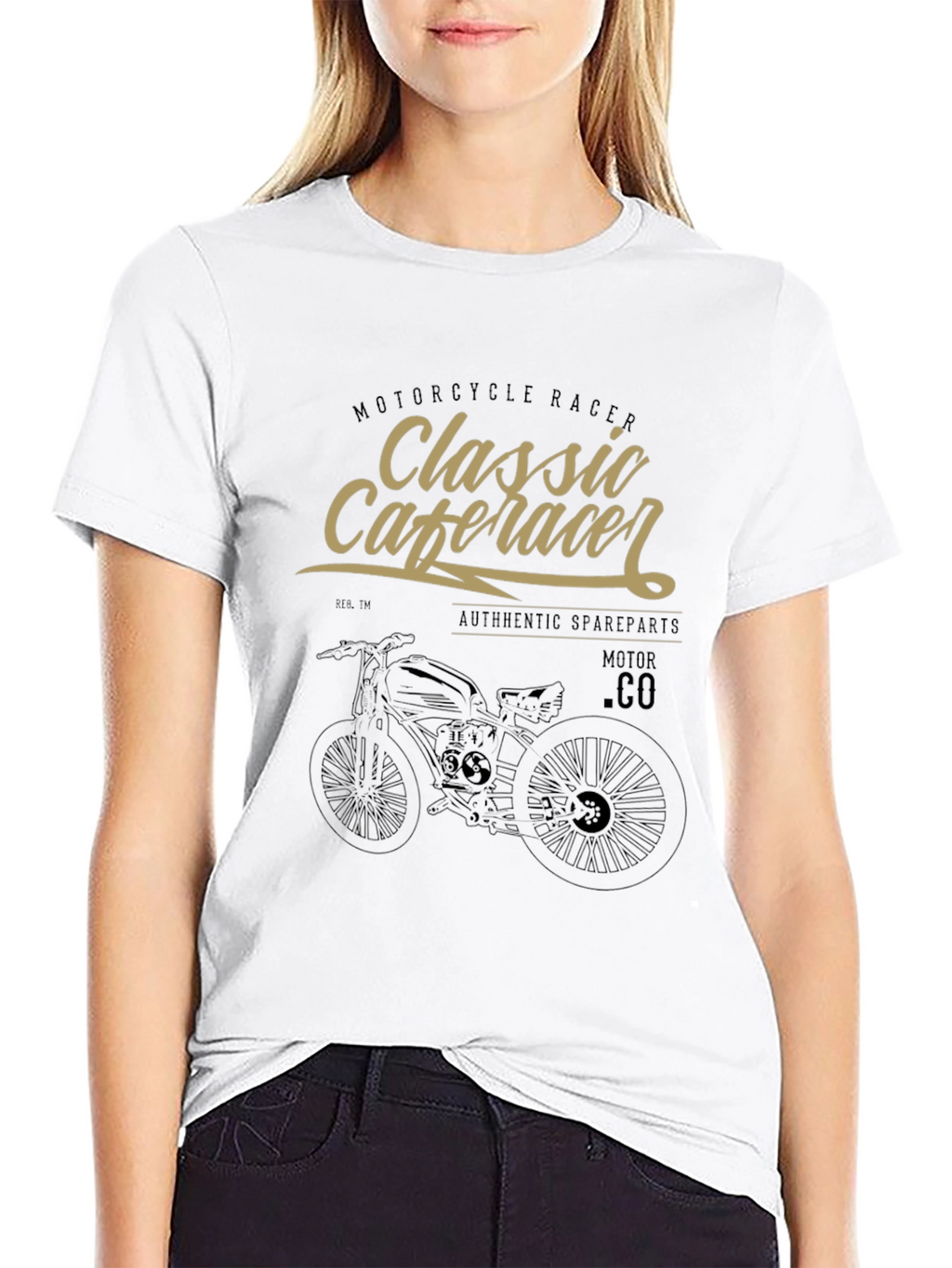 Classic Cafe Racer Motorcycle Graphic T-Shirt