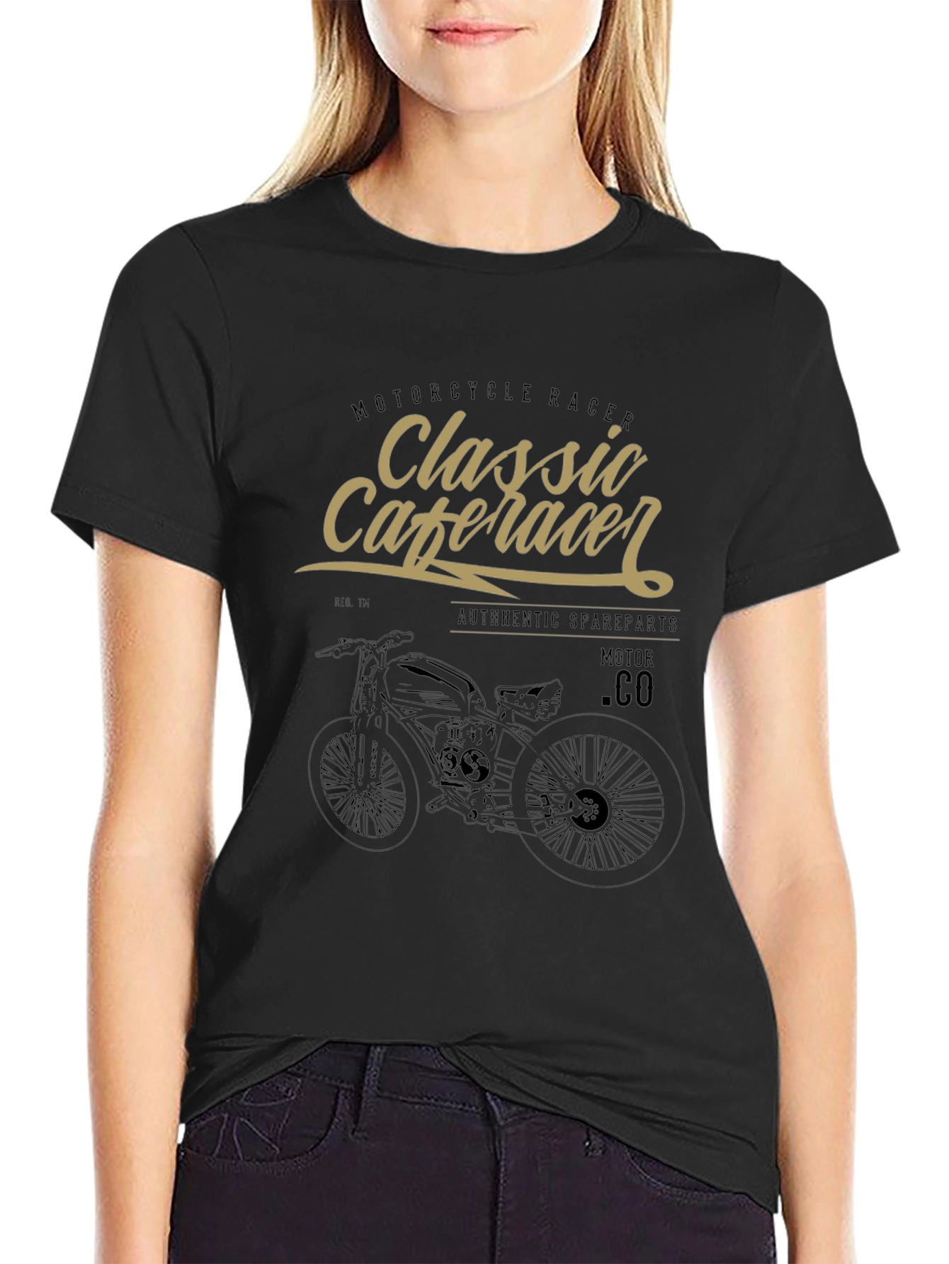Classic Cafe Racer Motorcycle Graphic T-Shirt