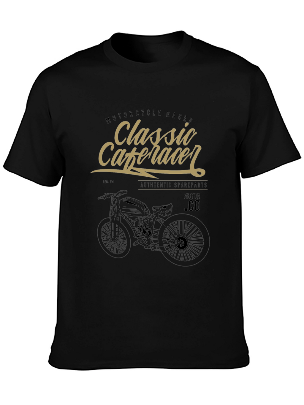 Classic Cafe Racer Motorcycle Graphic T-Shirt