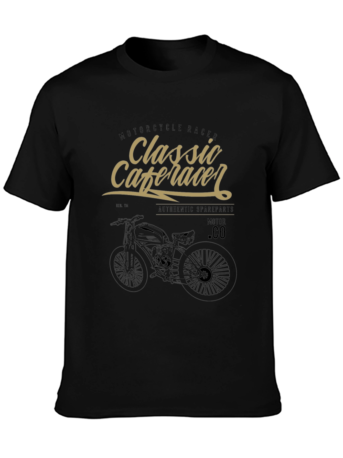 Classic Cafe Racer Motorcycle Graphic T-Shirt