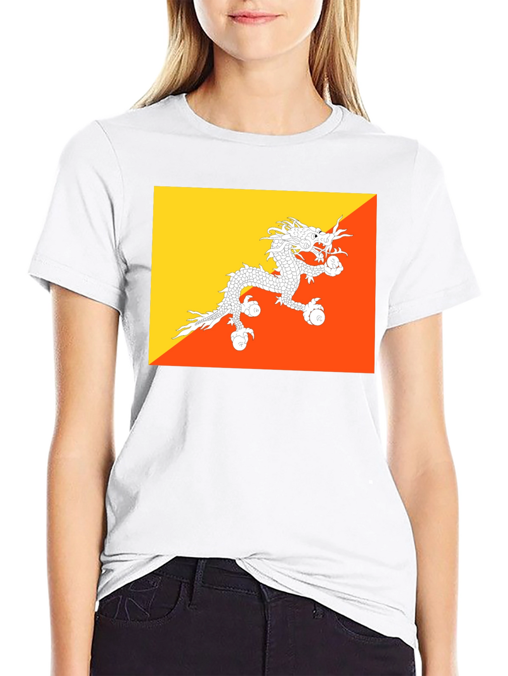 Bhutan Flag T-Shirt - Dragon Graphic Tee