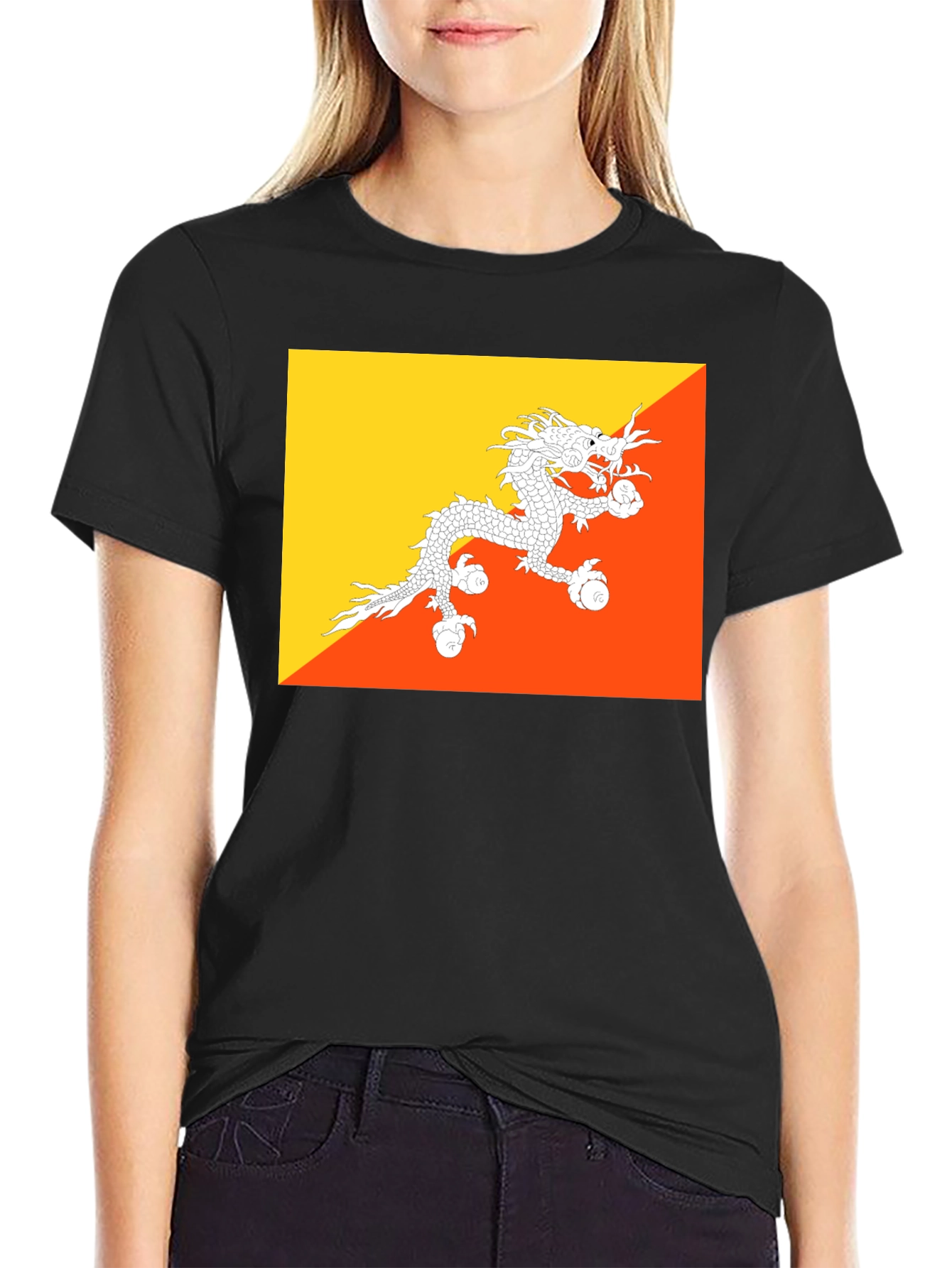 Bhutan Flag T-Shirt - Dragon Graphic Tee
