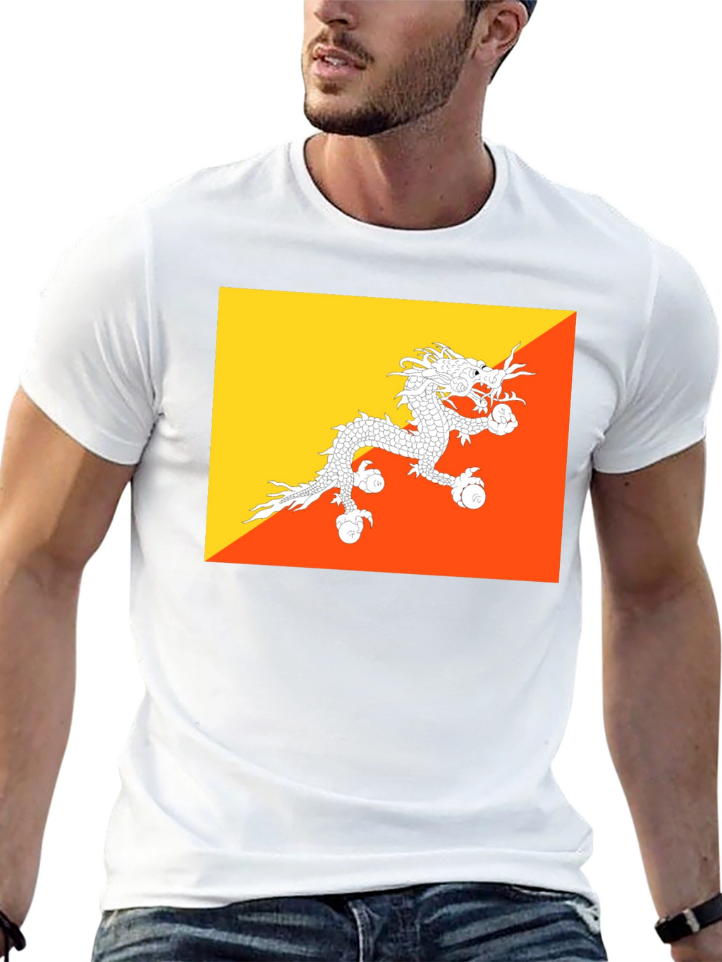 Bhutan Flag T-Shirt - Dragon Graphic Tee