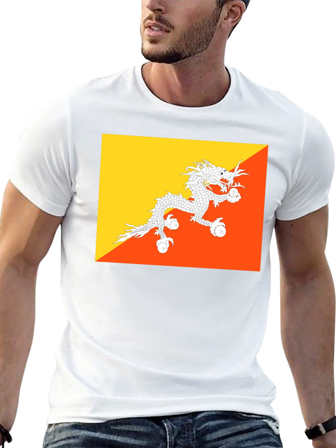 Bhutan Flag T-Shirt - Dragon Graphic Tee