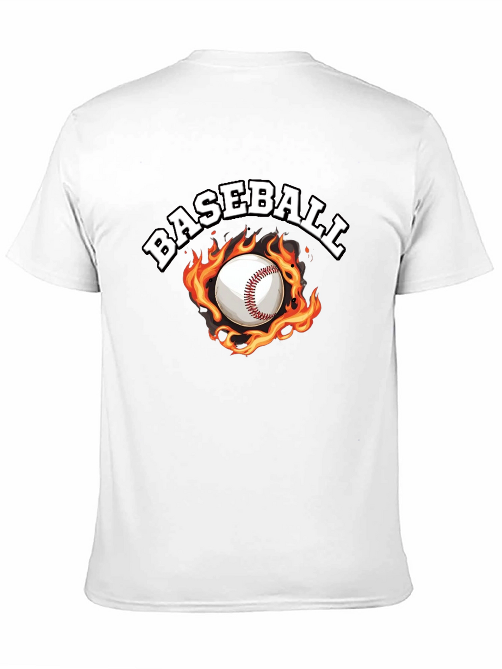 Baseball Flame Graphic Black T-Shirt