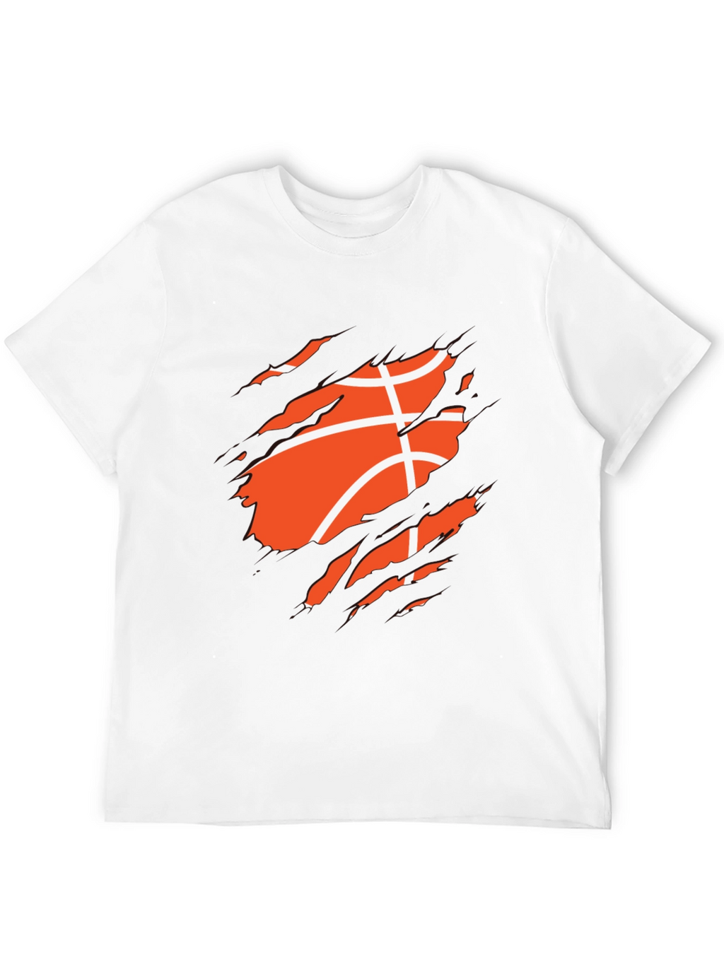 Basketball Ripped Graphic Mens Black T-Shirt