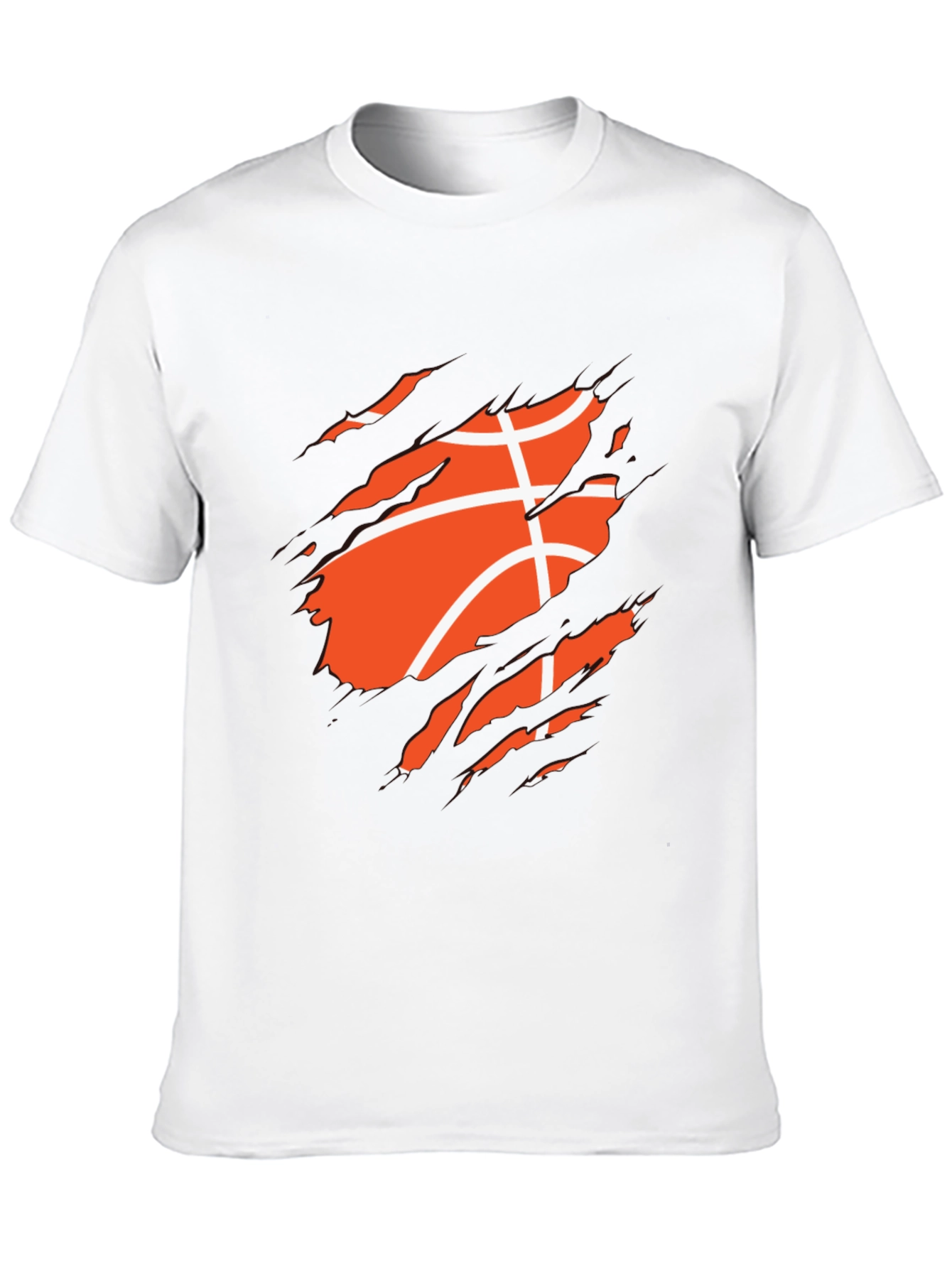 Basketball Ripped Graphic Mens Black T-Shirt