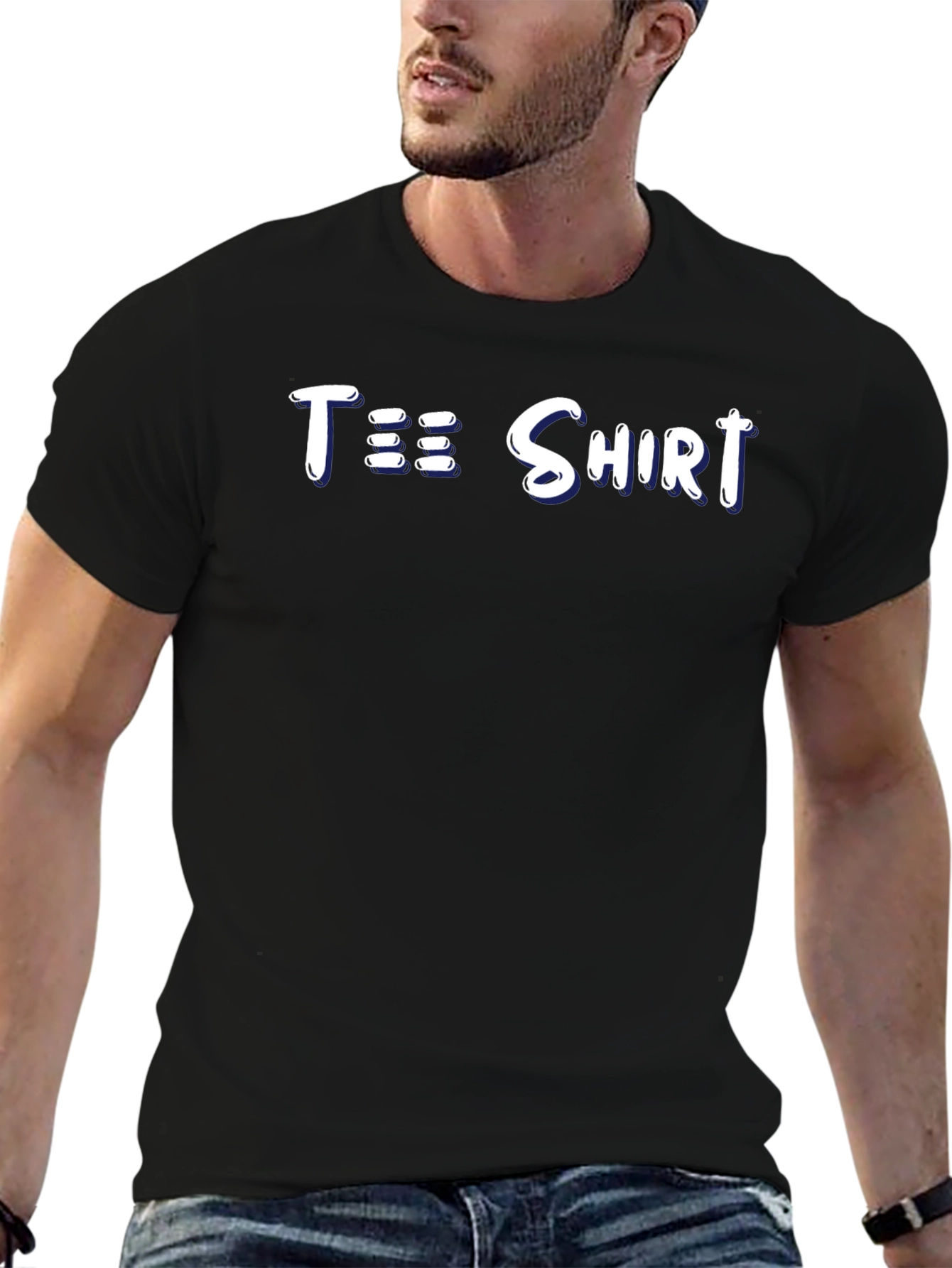 Black Tee Shirt with Fun Graphic Print