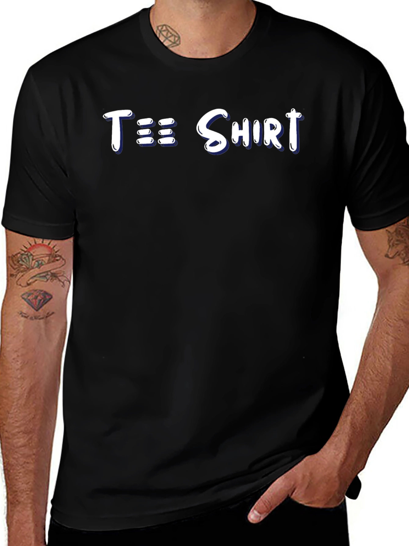 Black Tee Shirt with Fun Graphic Print