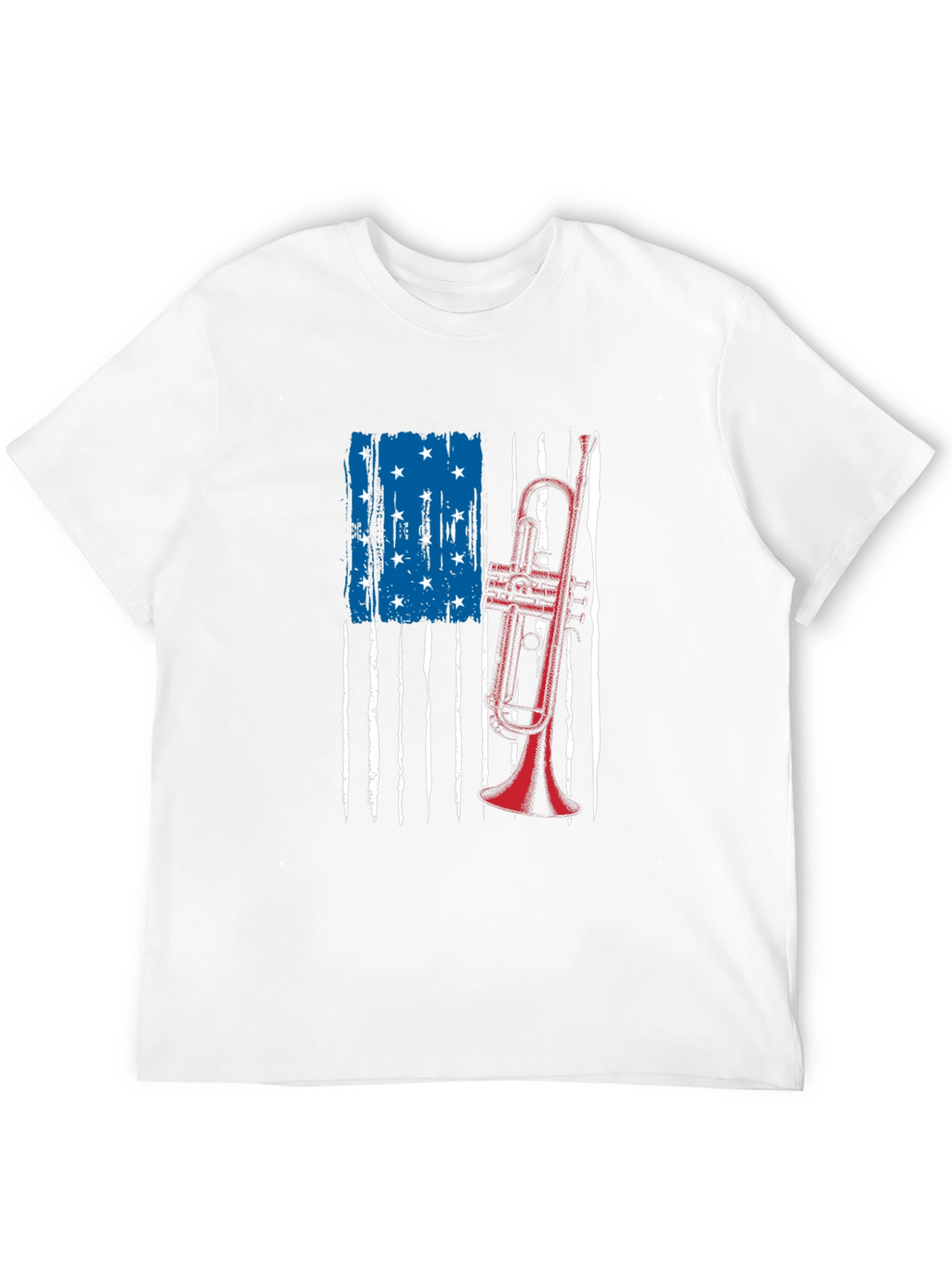 American Flag Trumpet Graphic Tee