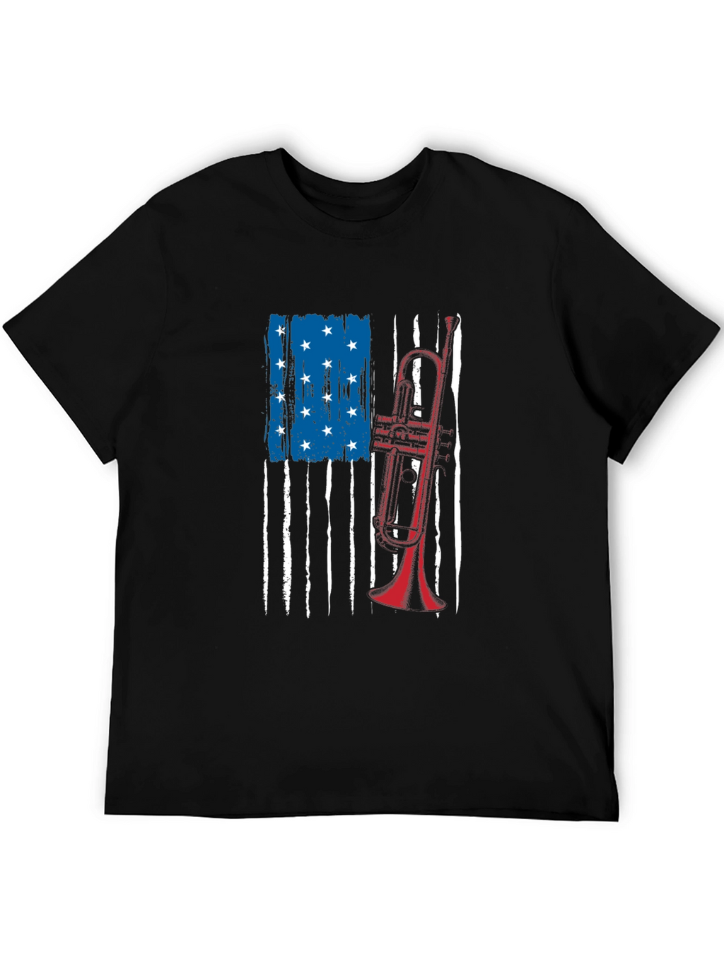American Flag Trumpet Graphic Tee