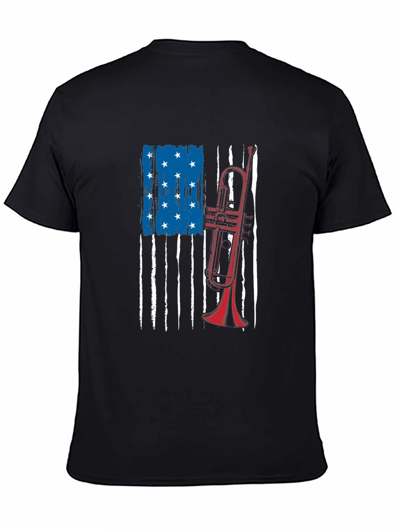 American Flag Trumpet Graphic Tee