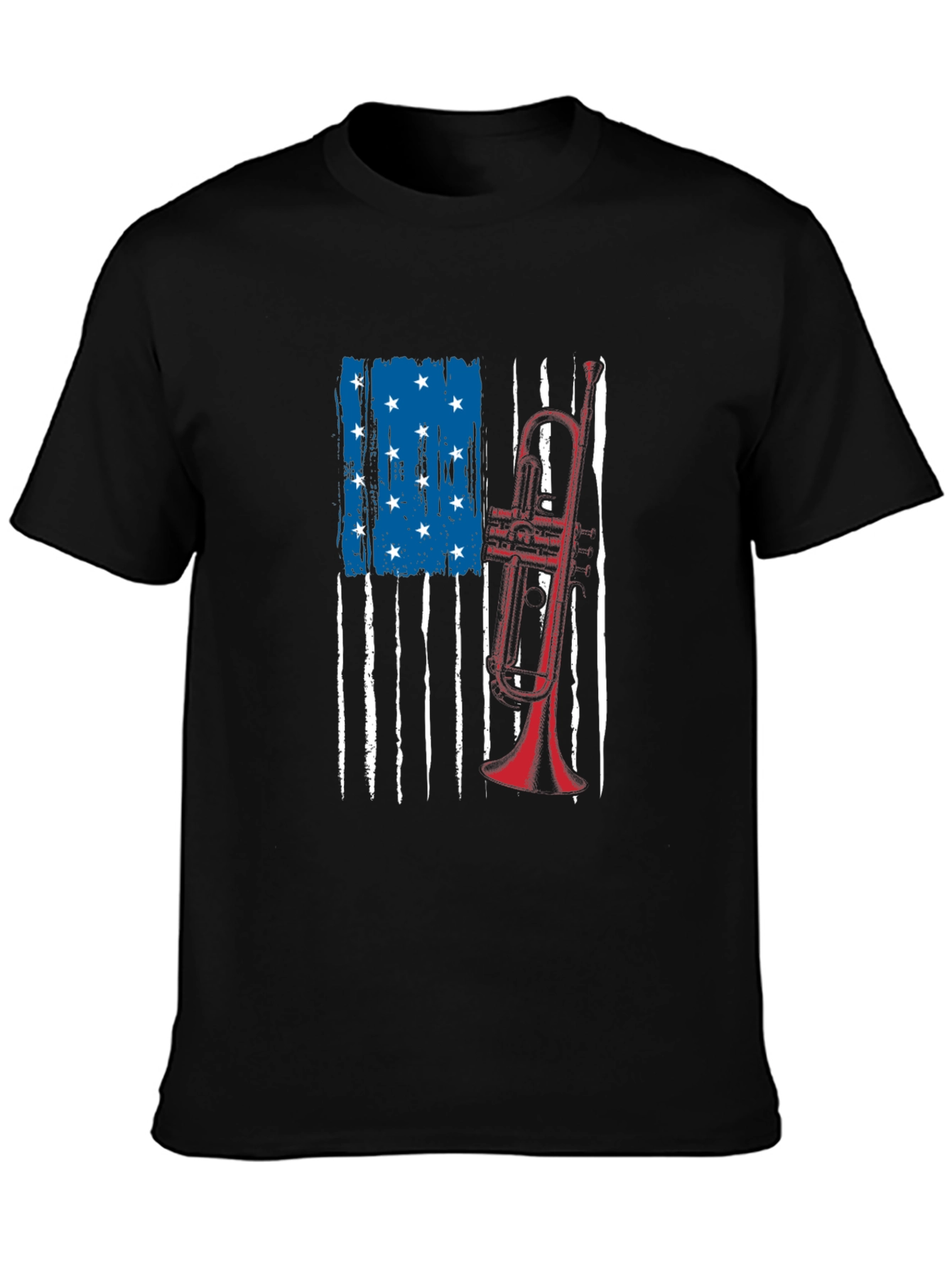 American Flag Trumpet Graphic Tee