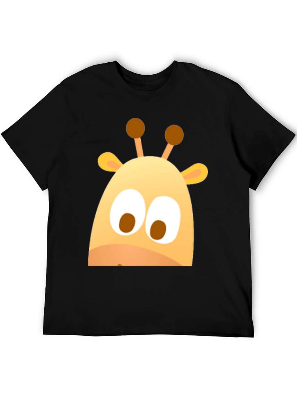 Cute Giraffe Graphic Black T-Shirt