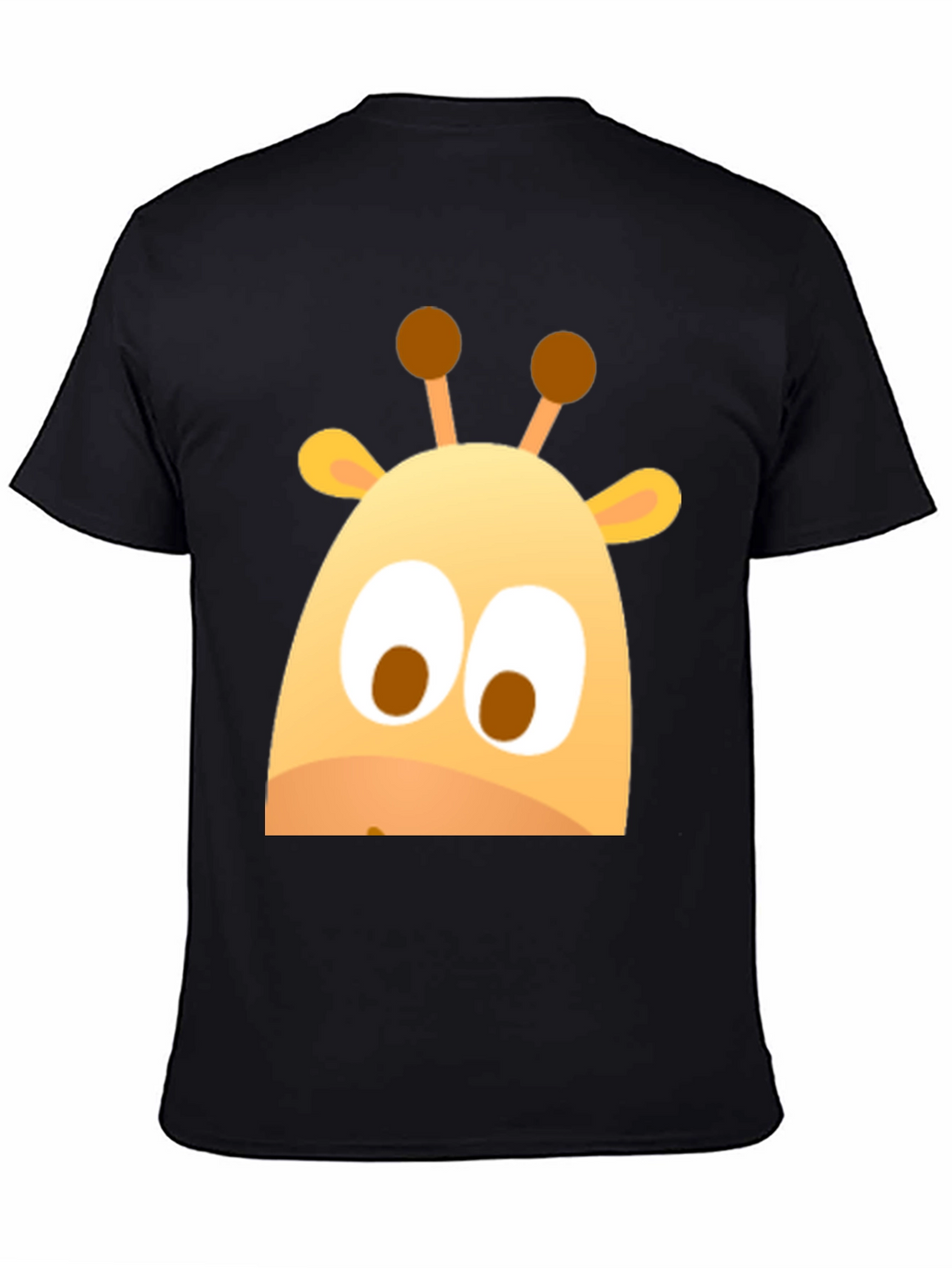 Cute Giraffe Graphic Black T-Shirt