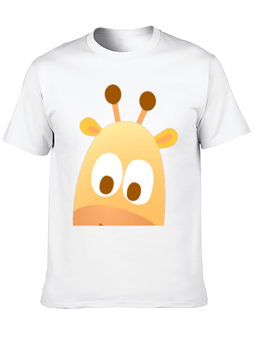 Cute Giraffe Graphic Black T-Shirt
