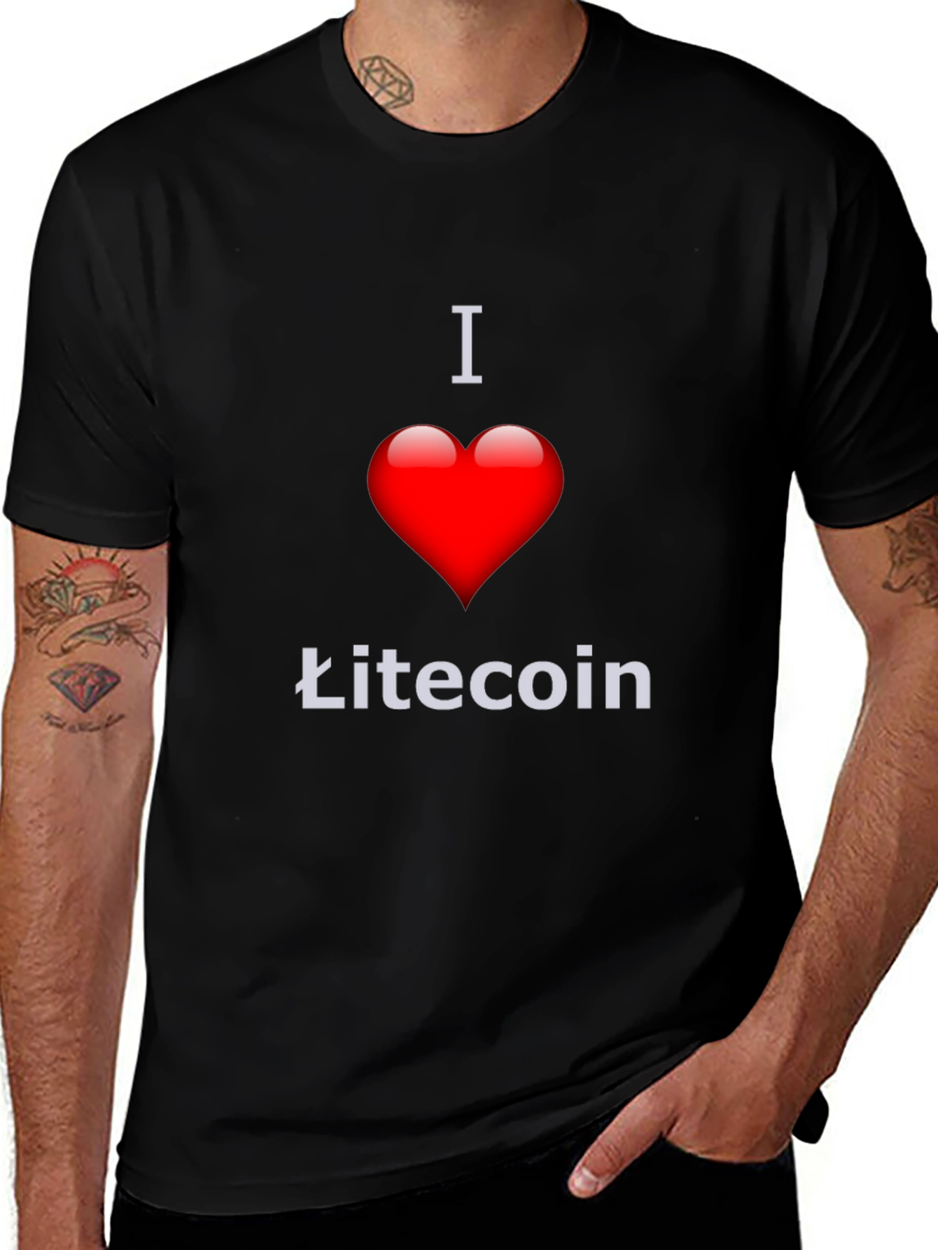 I Love Litecoin Black T-Shirt Crypto Fan Apparel