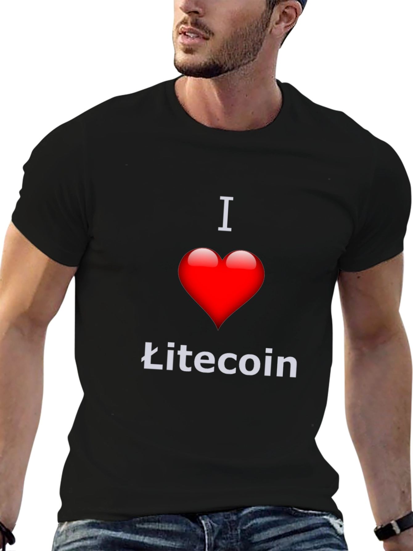 I Love Litecoin Black T-Shirt Crypto Fan Apparel