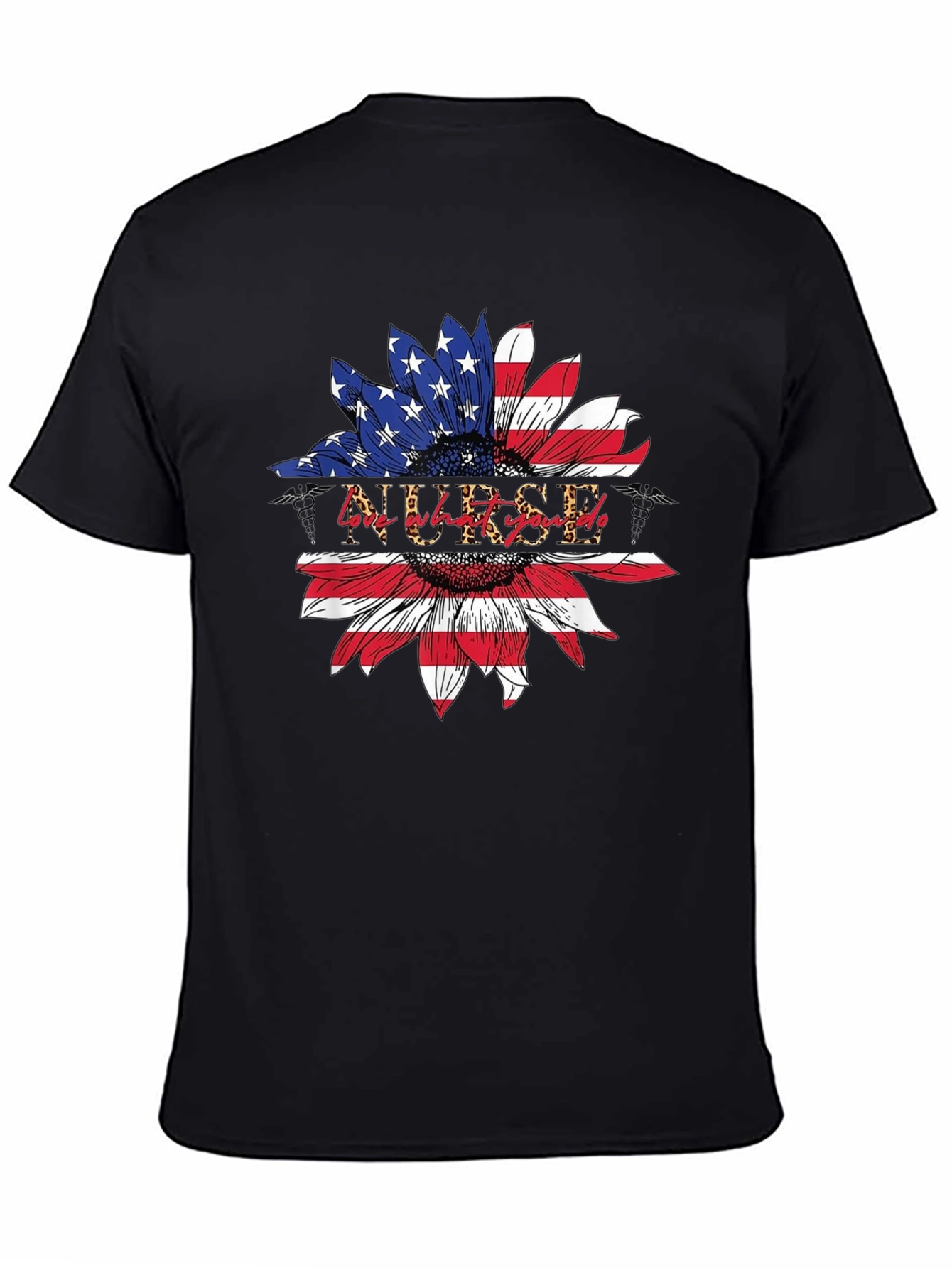 American Flag Nurse Sunflower T-Shirt