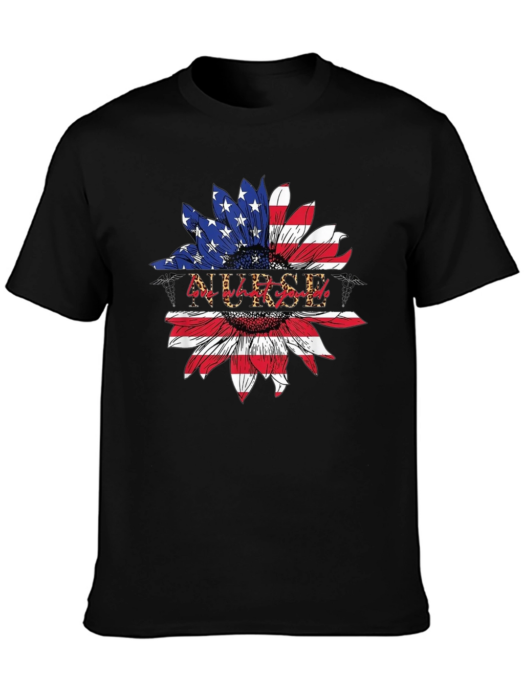 American Flag Nurse Sunflower T-Shirt