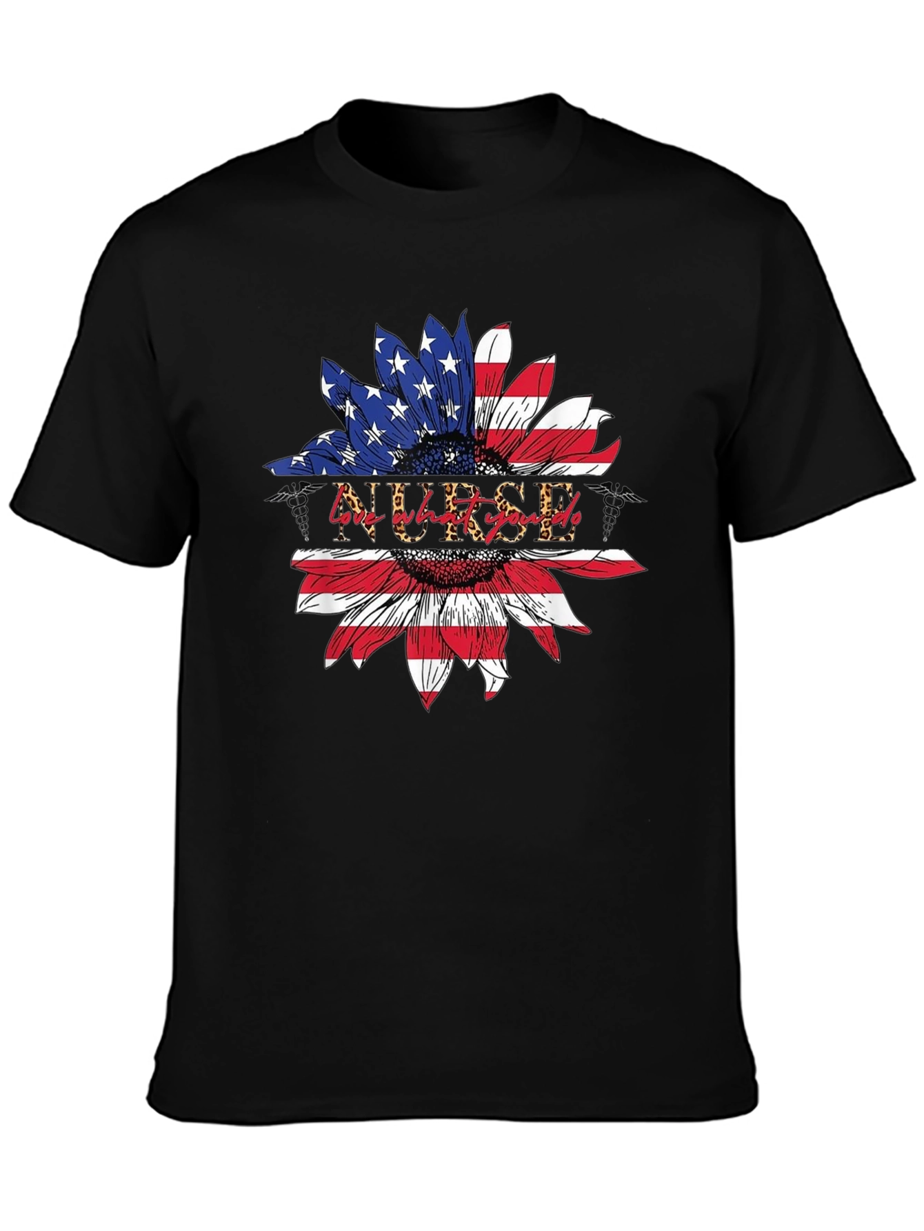 American Flag Nurse Sunflower T-Shirt