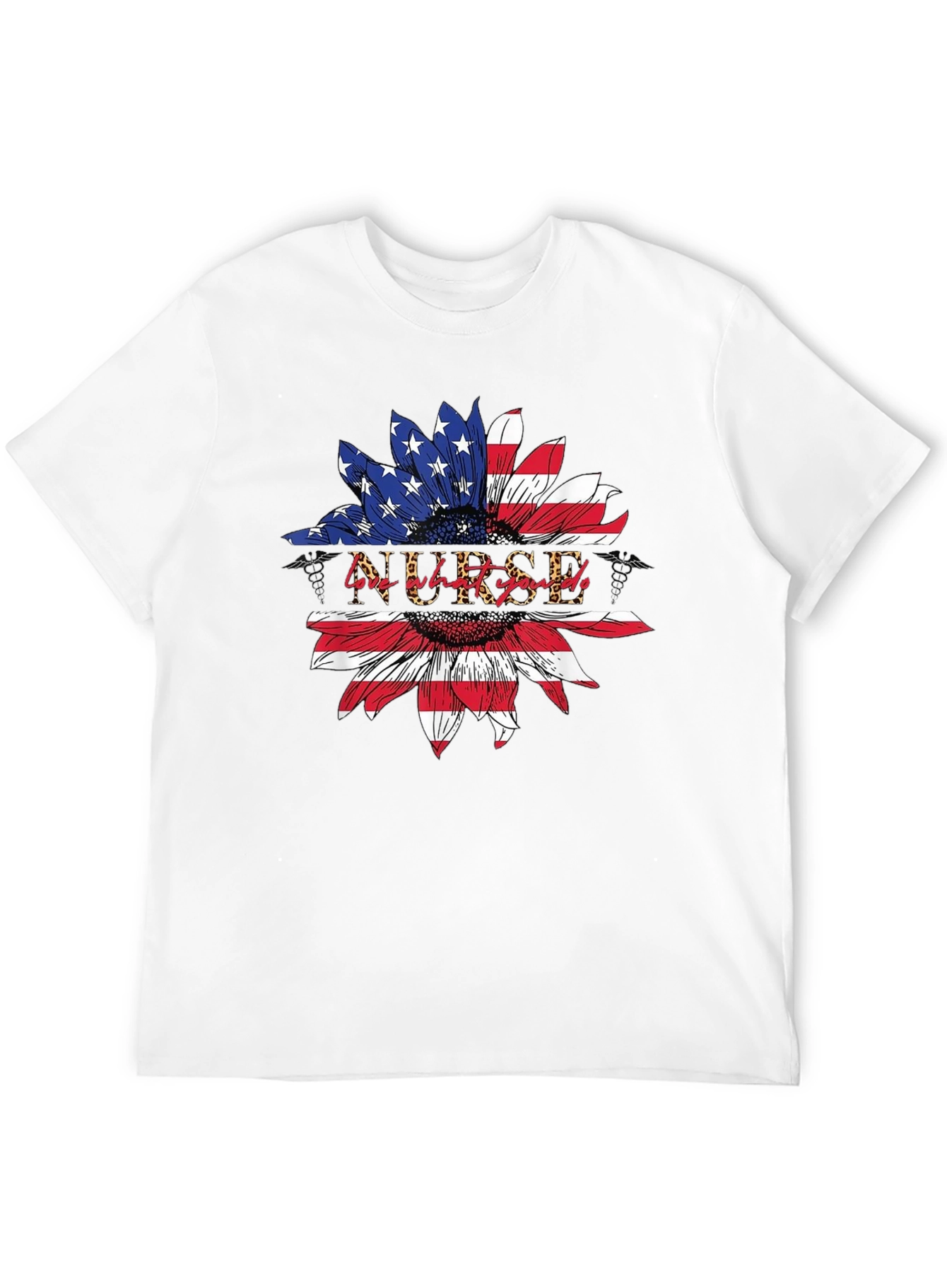 American Flag Nurse Sunflower T-Shirt
